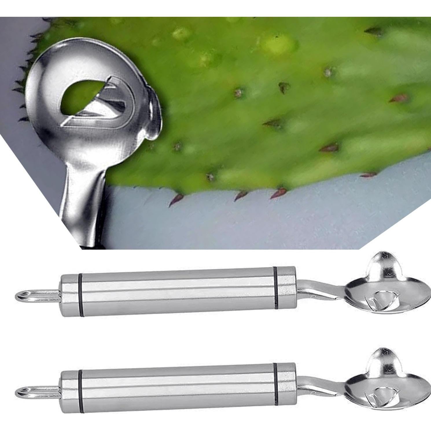 Herramienta Peladora de Cactus Genérico, Acero Inoxidable, 2 Piezas