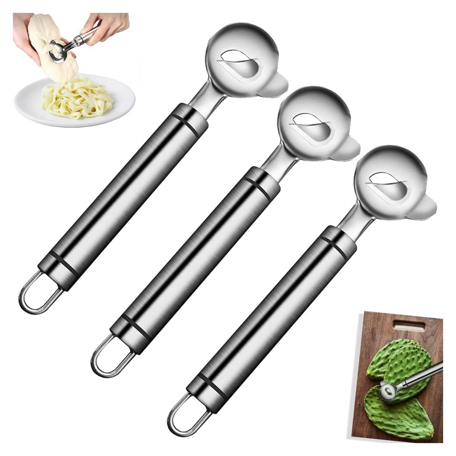 Cuchara Pelador de Nopales 3 Pcs Acero Inoxidable Podafu