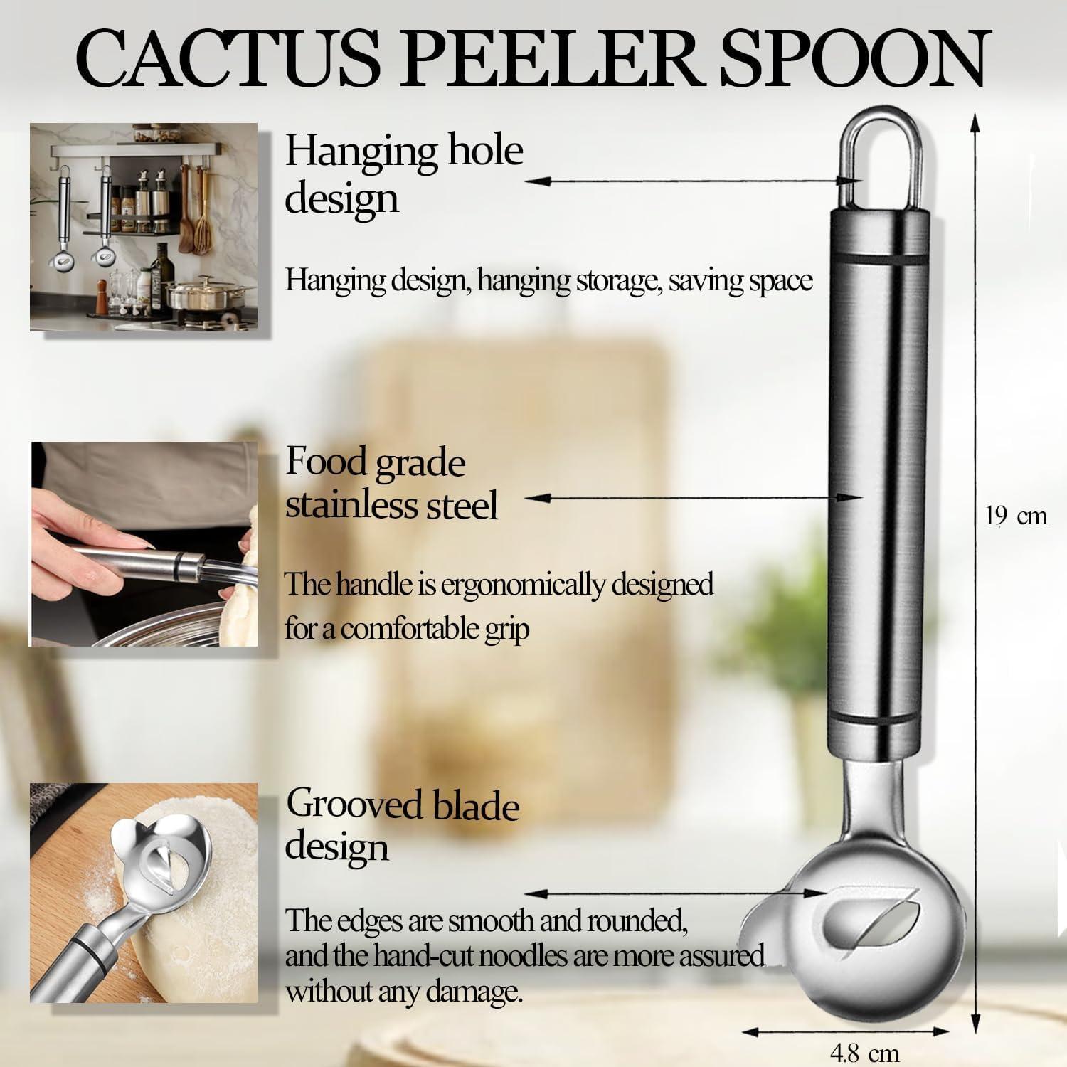 Cuchara Pelador de Nopales 3 Pcs Acero Inoxidable Podafu