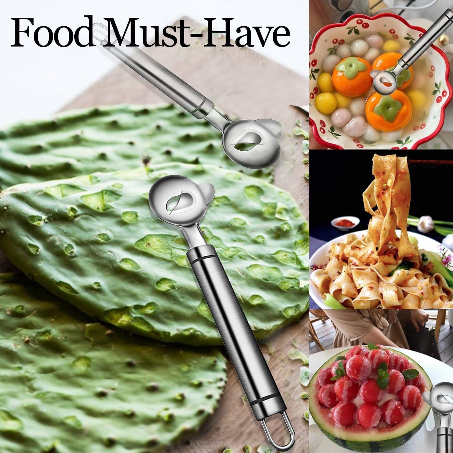 Cuchara Pelador de Nopales 3 Pcs Acero Inoxidable Podafu