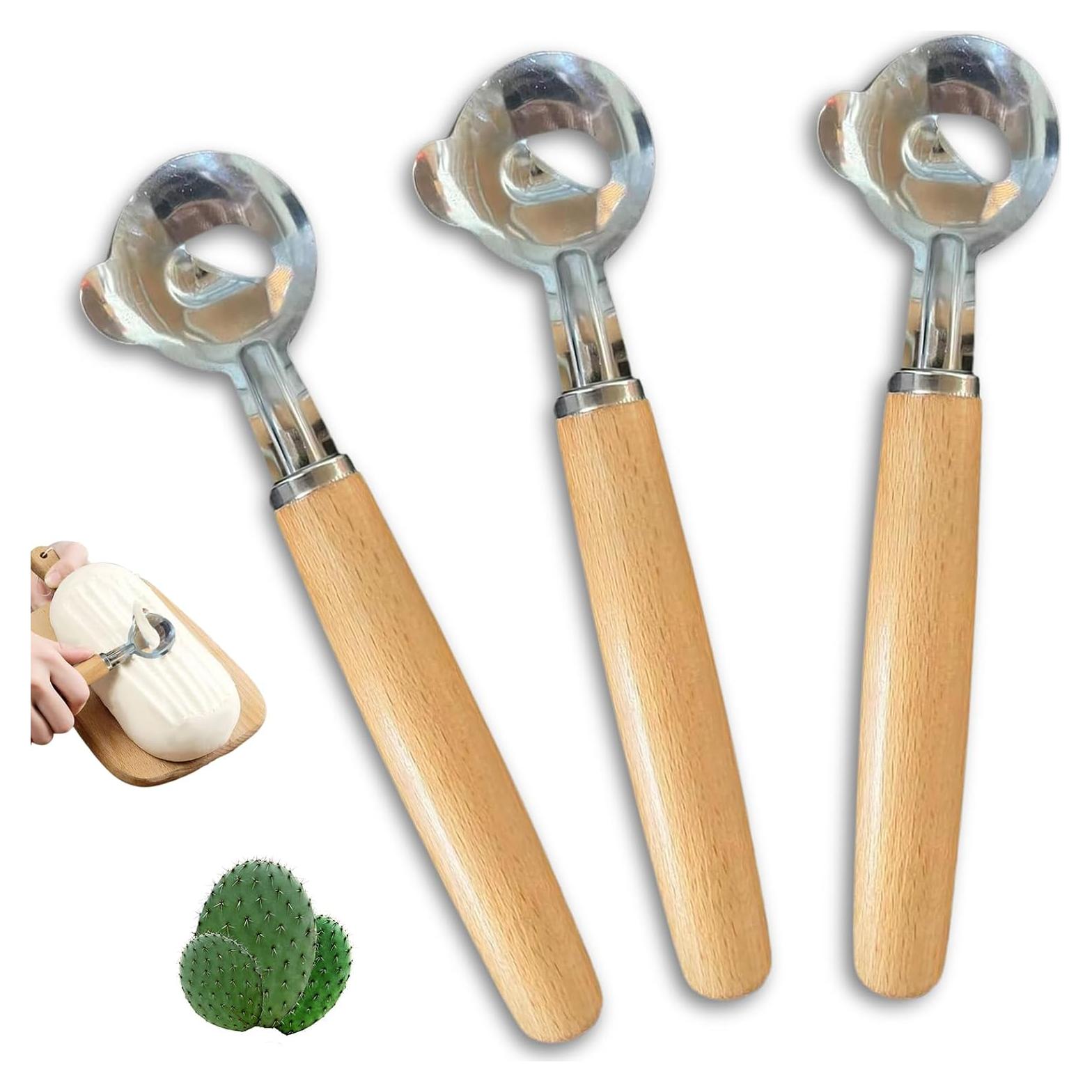 Paquete de 3 Peladoras de Cactus Wshxjzyay de Acero Inoxidable