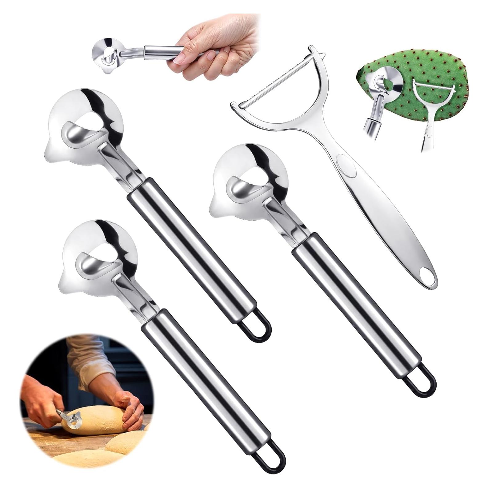 Juego de Peladores de Cactus Lothee - 4 Piezas Acero Inoxidable