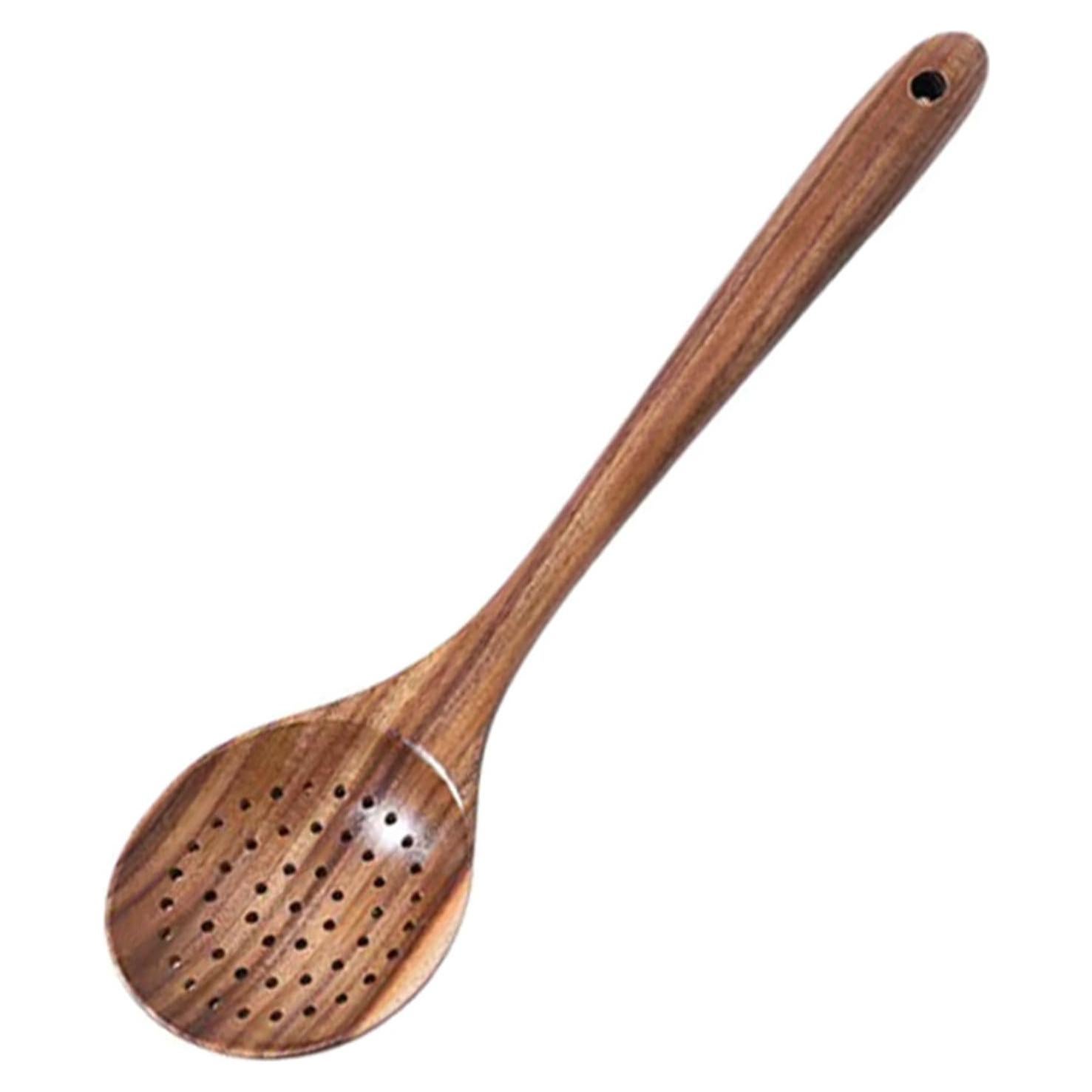Cuchara Ranurada de Madera de Teak SUZLFTDZSW 32.5 cm