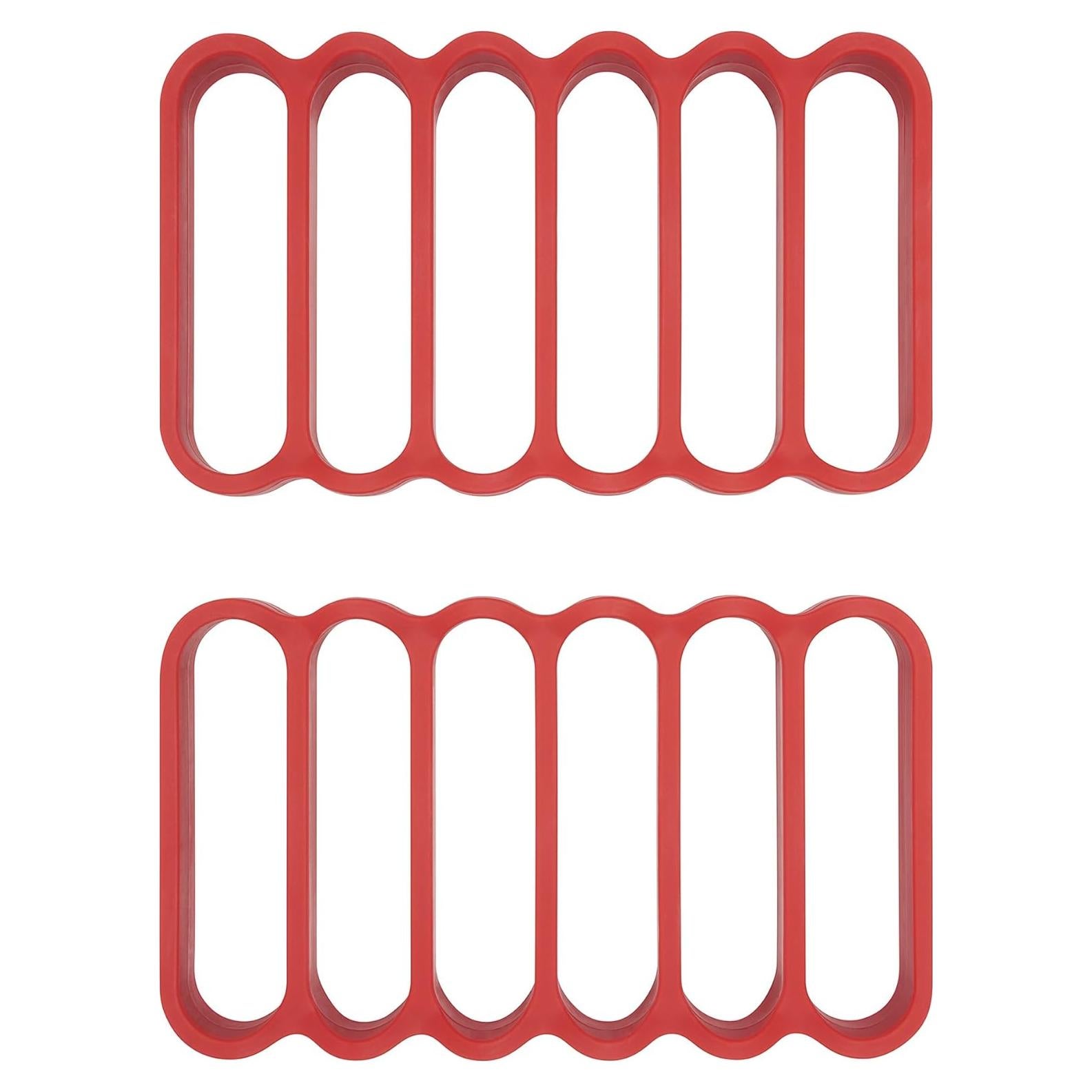 Soportes de Silicona para Asar OXO Good Grips, Paquete de 2, Rojo