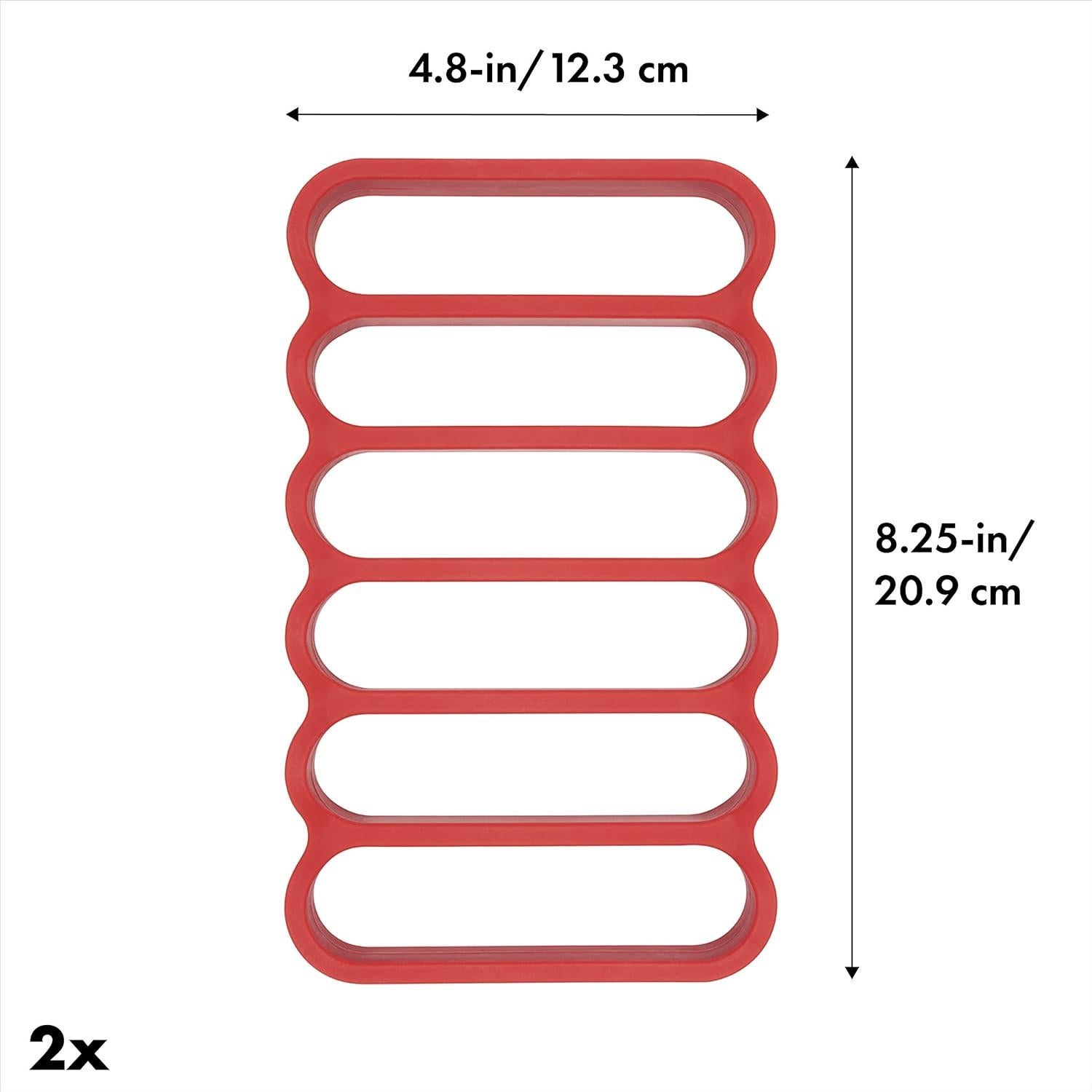 Soportes de Silicona para Asar OXO Good Grips, Paquete de 2, Rojo