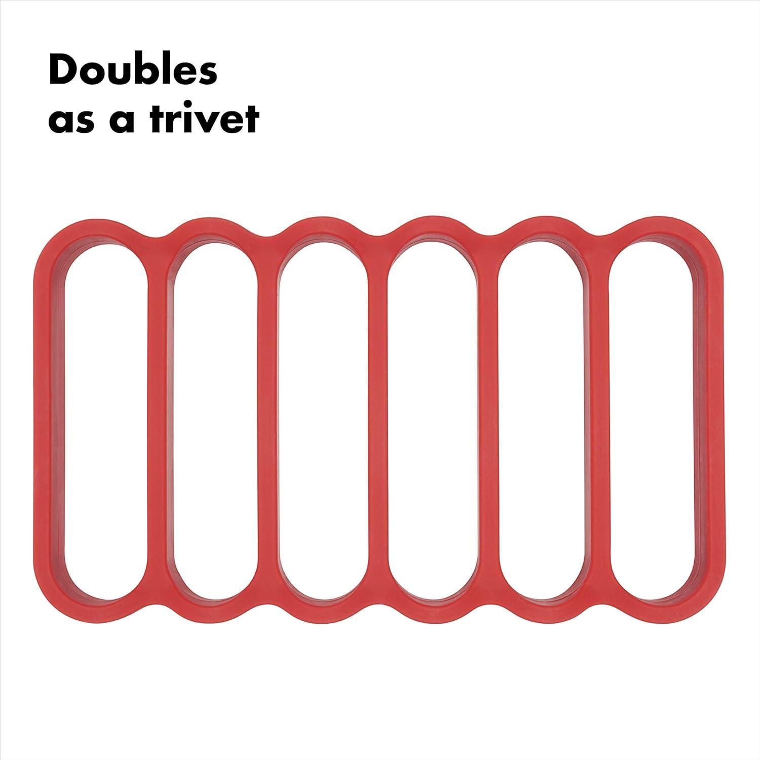 Soportes de Silicona para Asar OXO Good Grips, Paquete de 2, Rojo