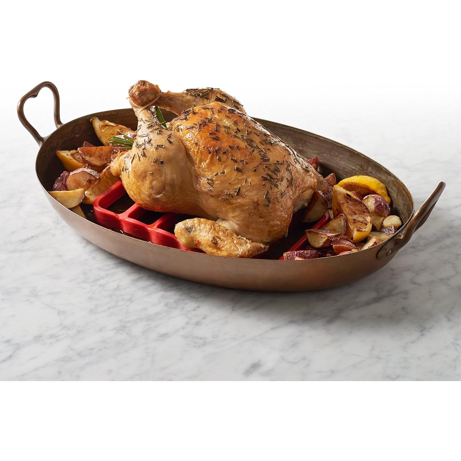 Soportes de Silicona para Asar OXO Good Grips, Paquete de 2, Rojo