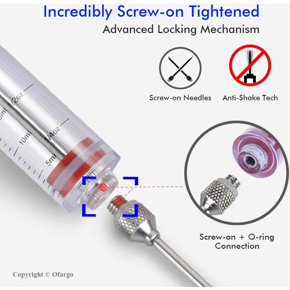 Jeringa de Inyección de Marinada Ofargo 30 ml Roja con Recetas