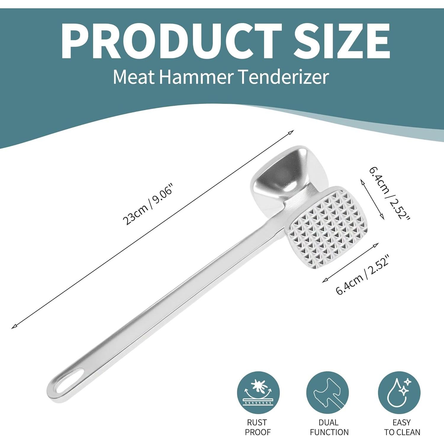 Mazo Ablandador de Carne VOCOSTE, Aluminio Doble Cara 23x6.4cm