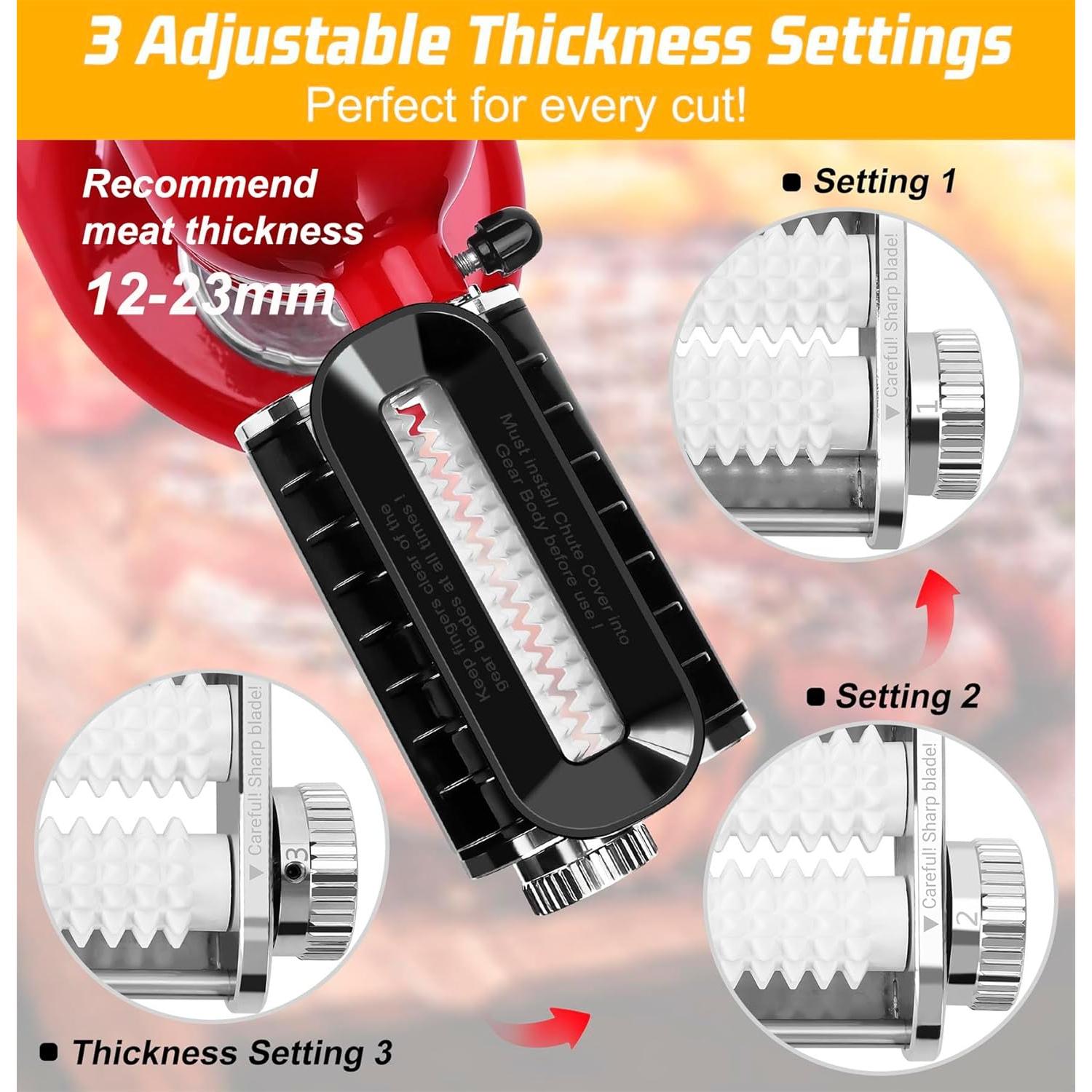 Accesorio Aplanador de Carne FavorKit para KitchenAid - 3 Grosor Ajustable