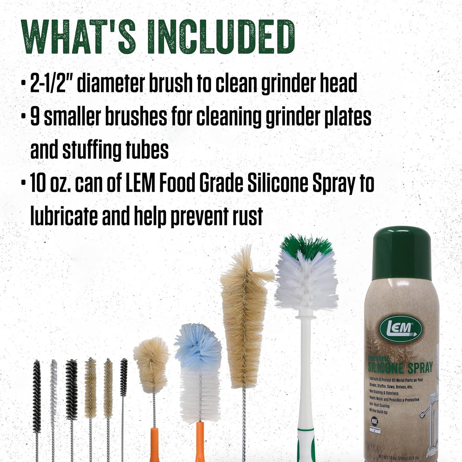 Kit de Limpieza para Molinillo de Carne LEM 686 - 10 Cepillos y Spray