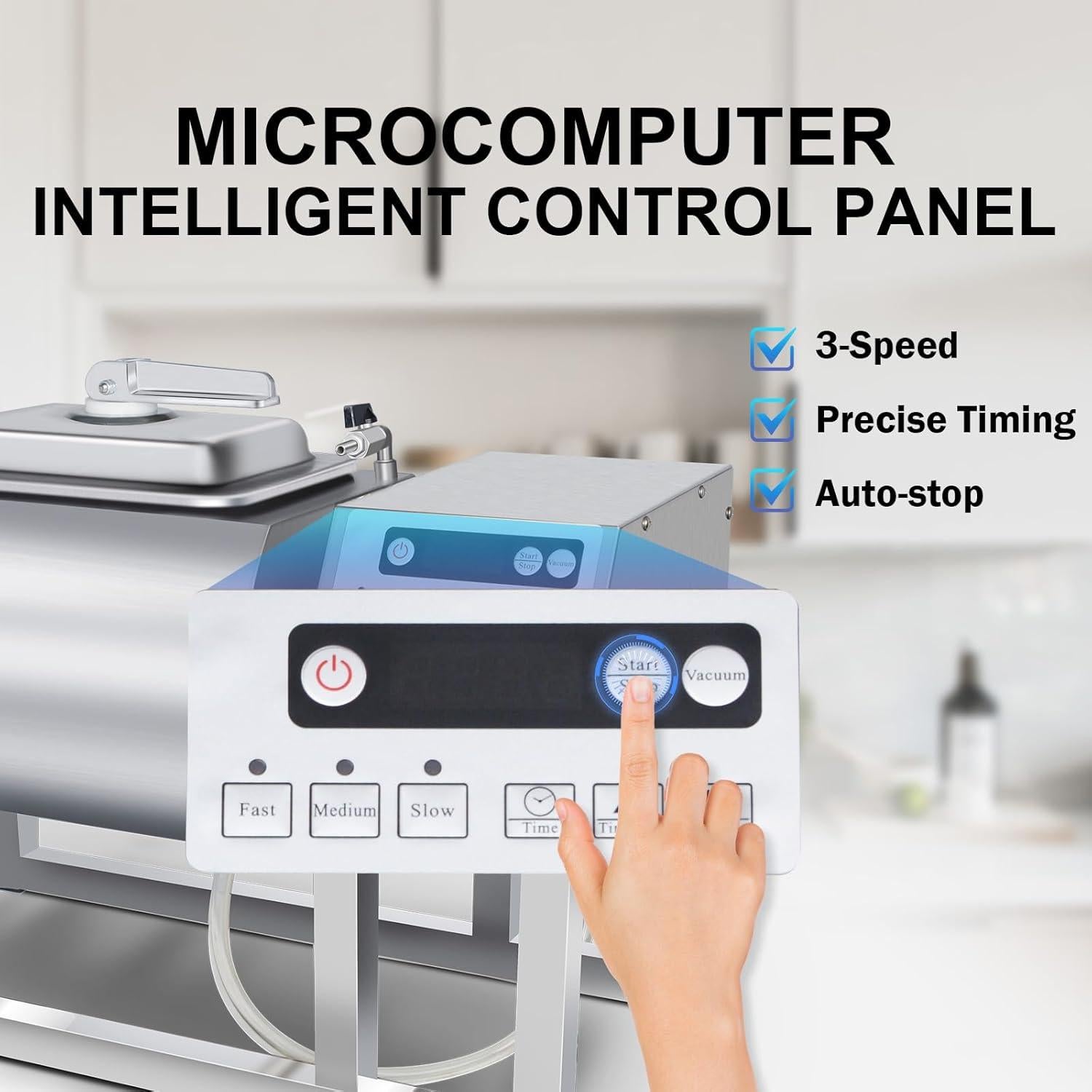 Tumbler de Vacío CLIVIA 18L para Marinado de Carne Acero Inoxidable