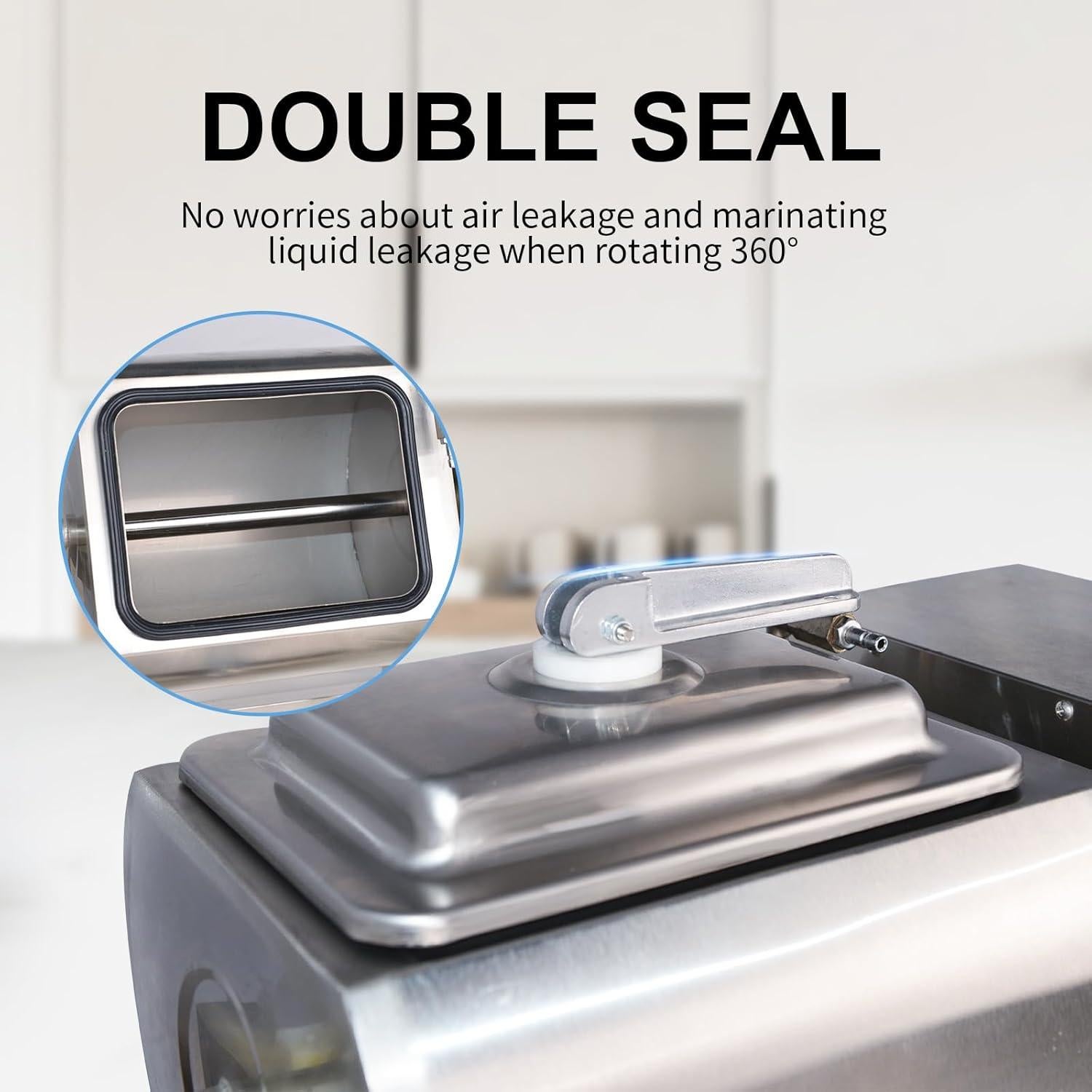 Tumbler de Vacío CLIVIA 18L para Marinado de Carne Acero Inoxidable