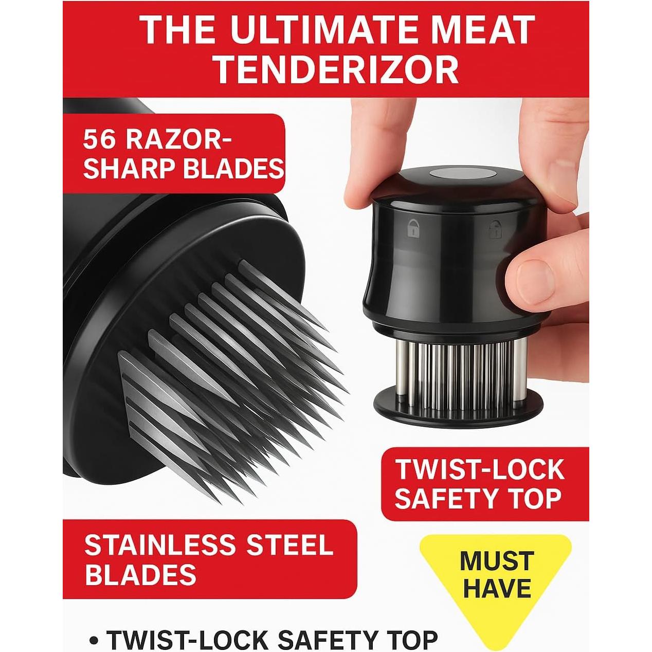 Ablandador de Carne Profesional Vidalia con Cuchillas de Acero Inoxidable