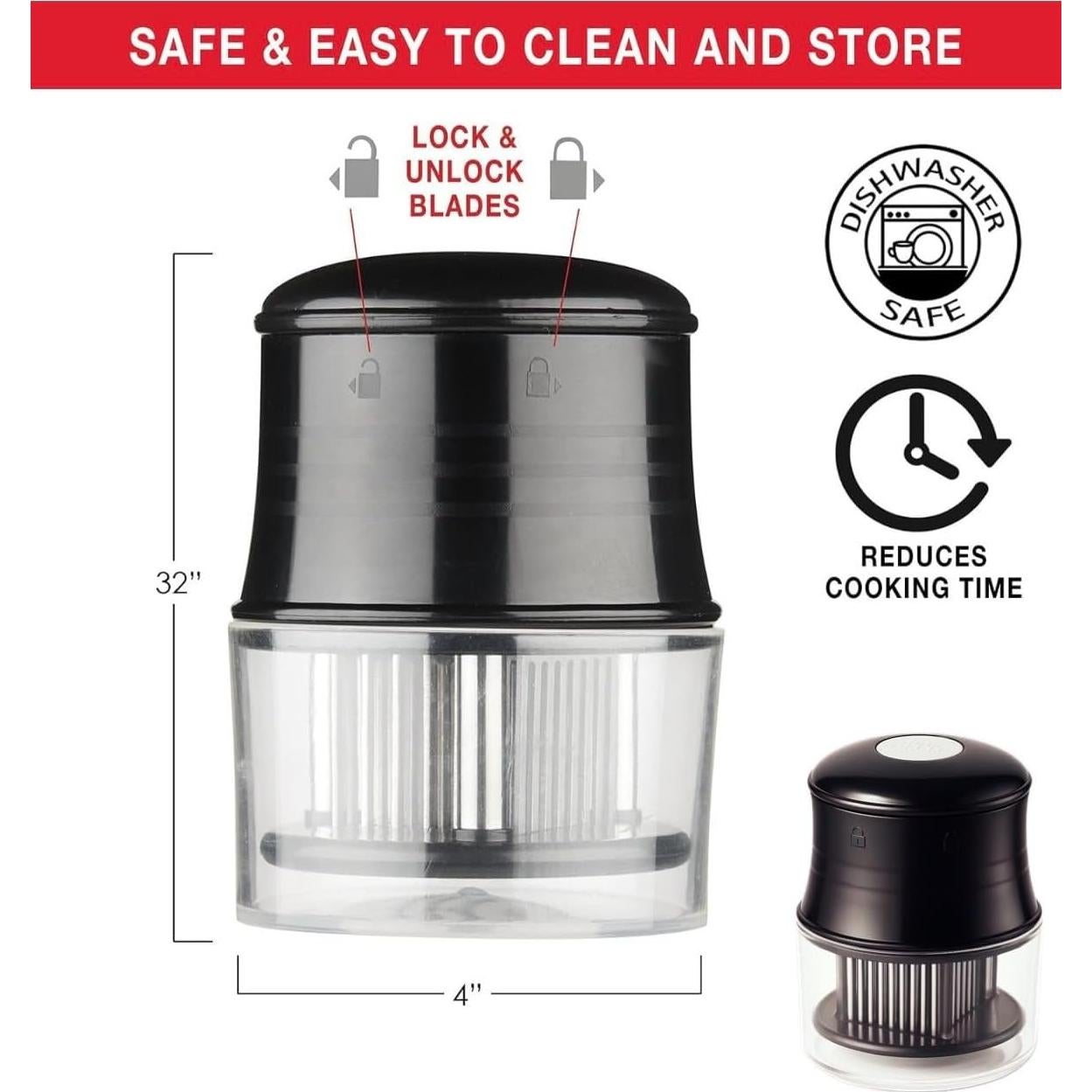 Ablandador de Carne Profesional Vidalia con Cuchillas de Acero Inoxidable