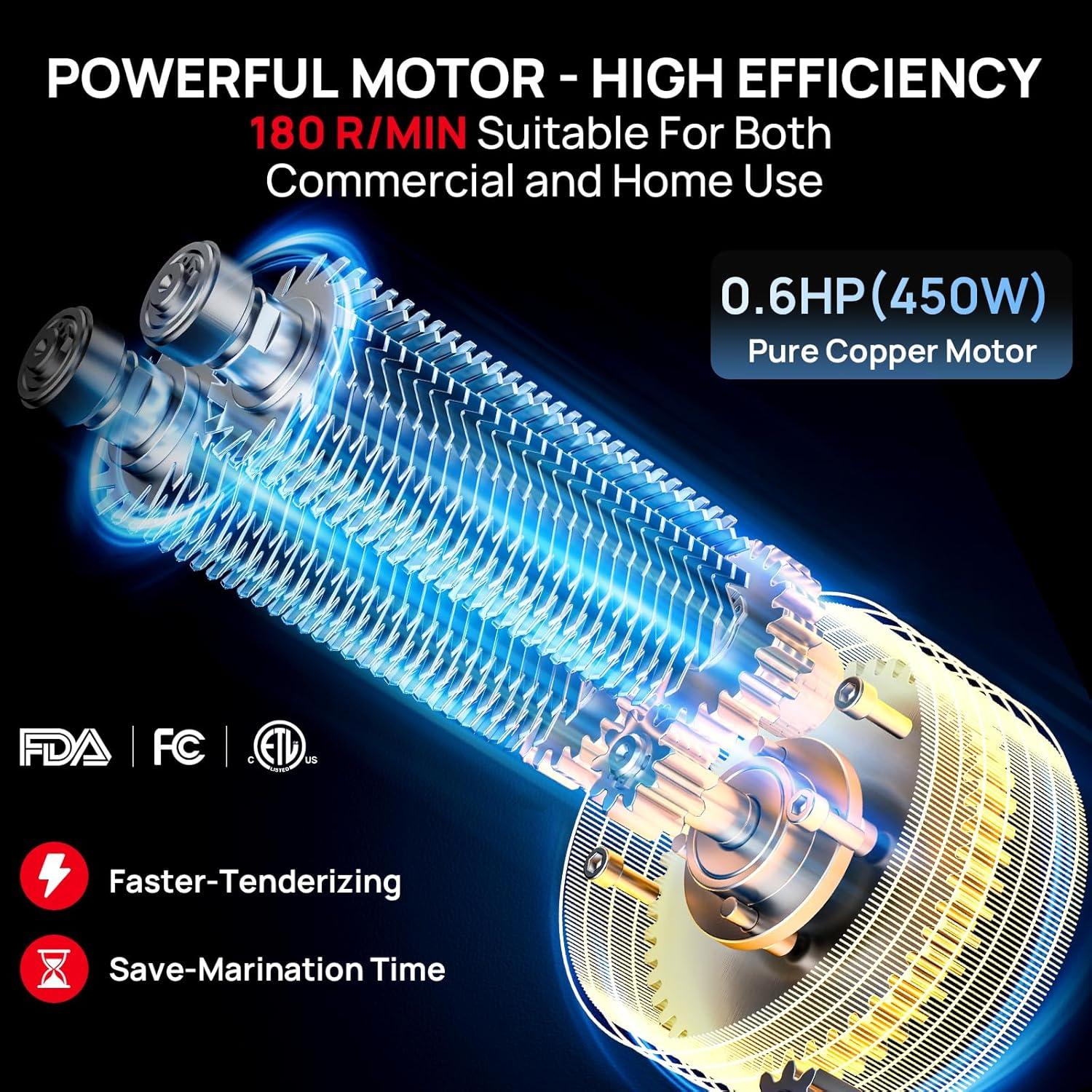 Ablandador de Carne Eléctrico ARINOO 450W con 54 Cuchillas