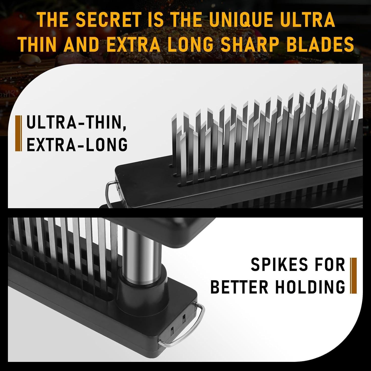 Ablandador de carne ZMYTHOPIA con 48 agujas de acero inoxidable