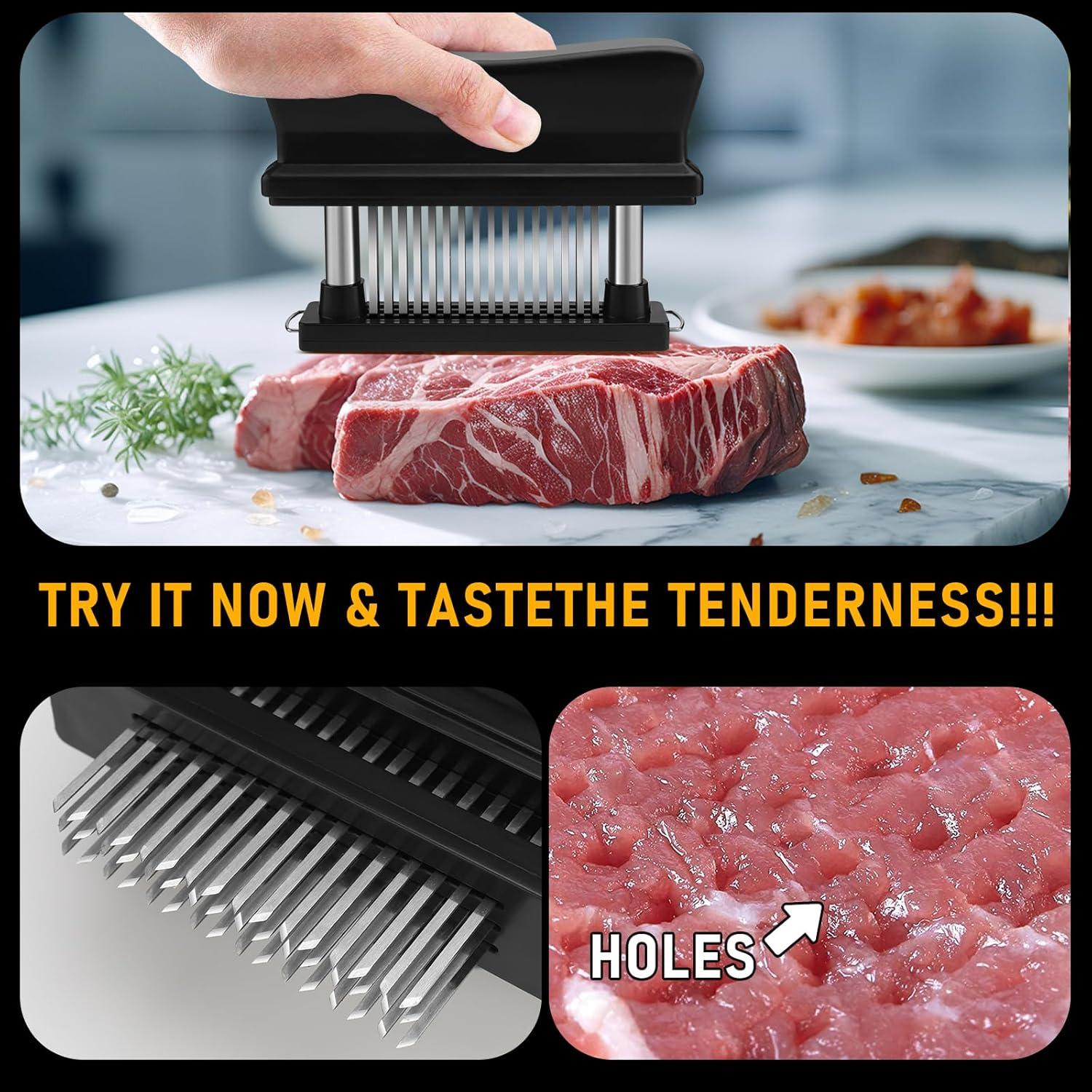 Ablandador de carne ZMYTHOPIA con 48 agujas de acero inoxidable