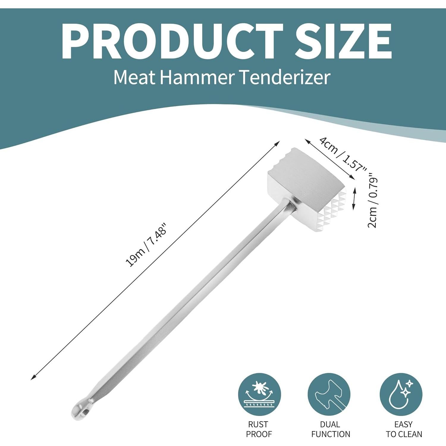 Mazo Ablandador de Carne VOCOSTE de Aluminio Doble Cara 19x4cm