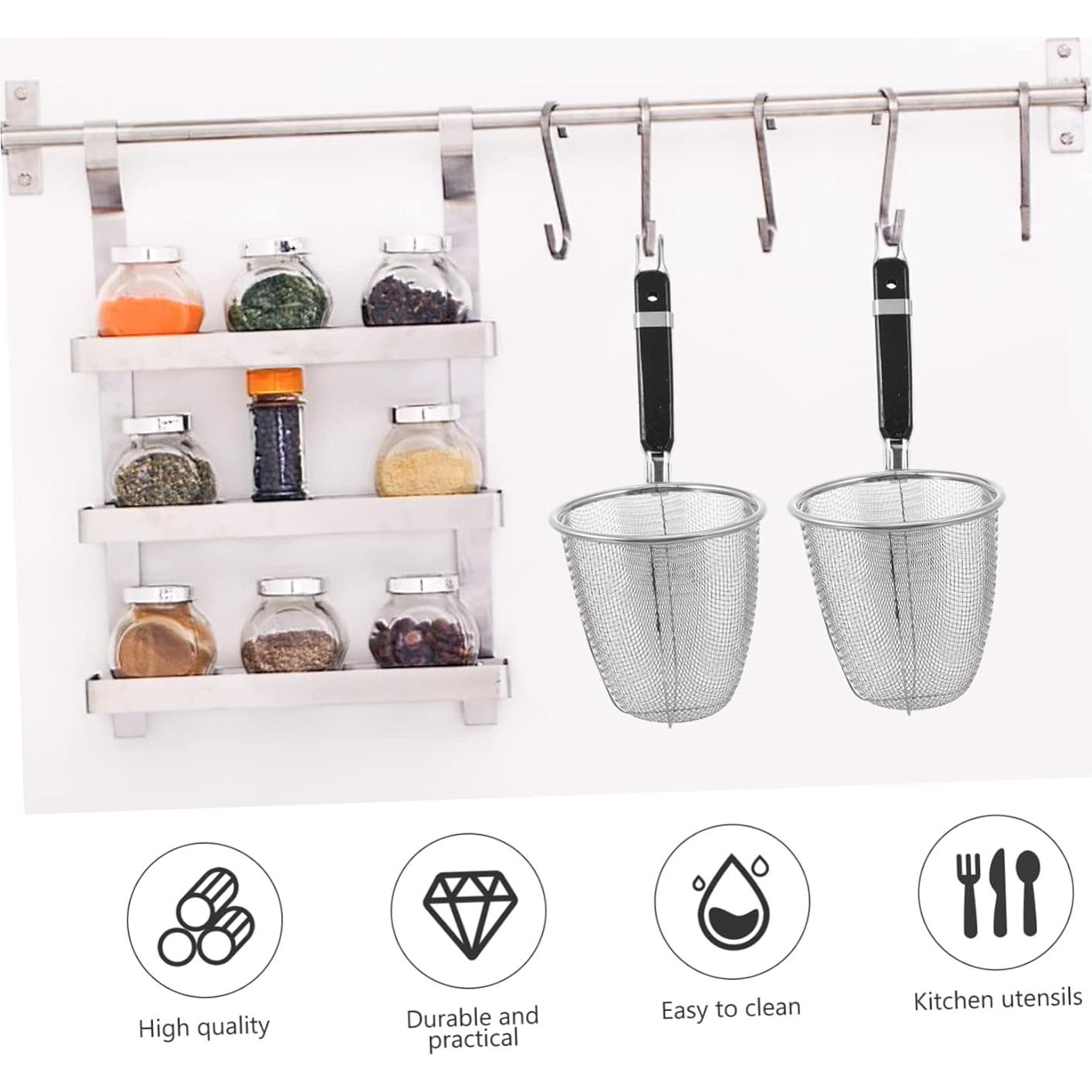 Colador de Acero Inoxidable con Mango Largo 34cm