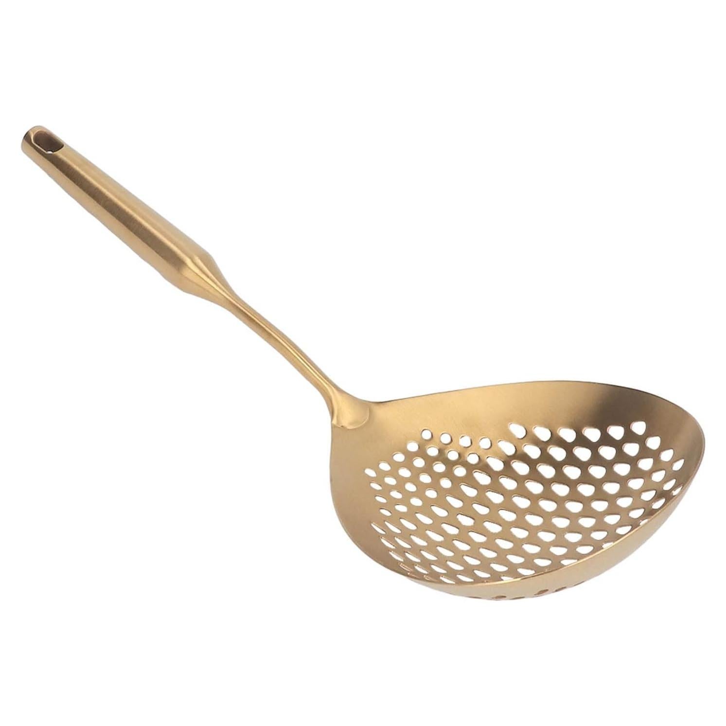 Cucharón Colador de Acero Inoxidable WOHPNLE 40x14.5cm Dorado
