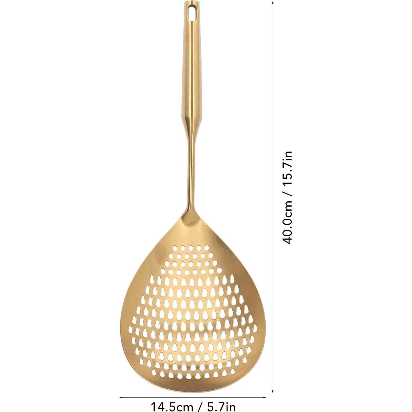 Cucharón Colador de Acero Inoxidable WOHPNLE 40x14.5cm Dorado