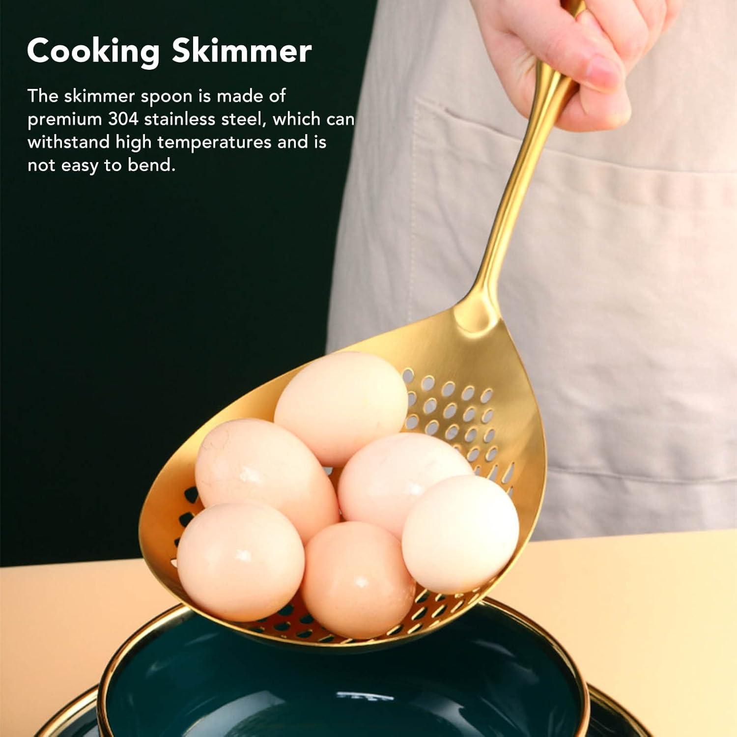 Cucharón Colador de Acero Inoxidable WOHPNLE 40x14.5cm Dorado