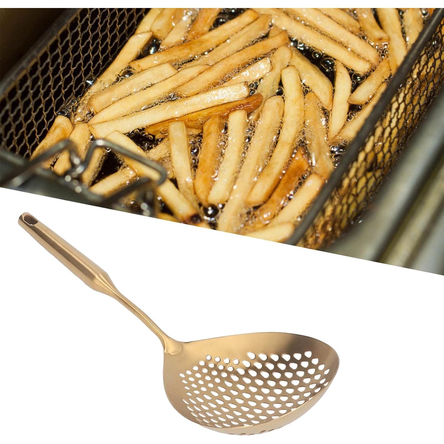 Cucharón Colador de Acero Inoxidable WOHPNLE 40x14.5cm Dorado