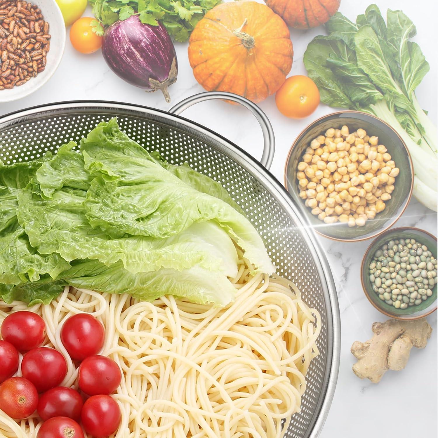 Colador de Acero Inoxidable Gulex 3QT con Base y Apto Lavavajillas