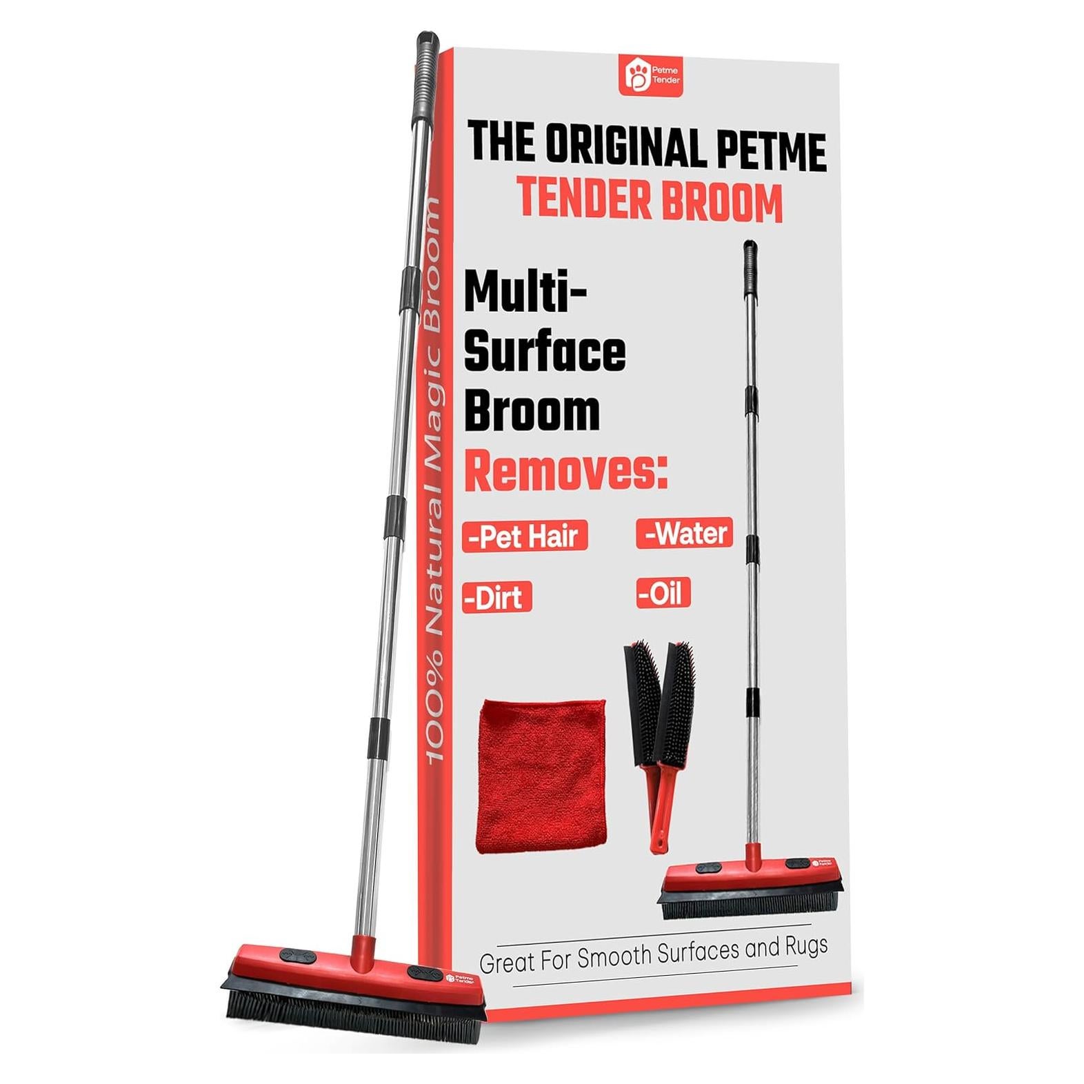 Escoba Híbrida Petme Tender para Pelo de Mascota - Mango Ajustable