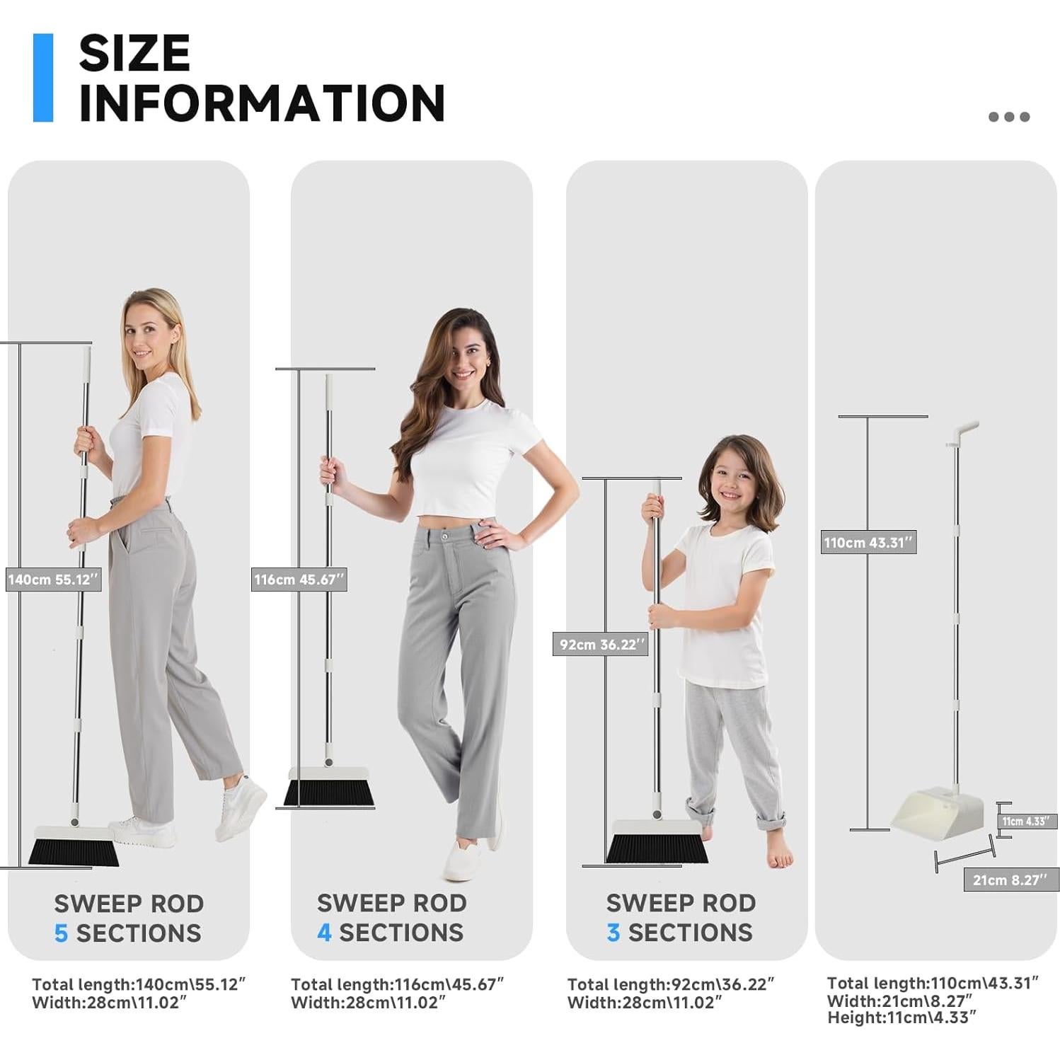 Juego de Escoba y Recogedor HACHWAIZZ con Limpiador 3 en 1