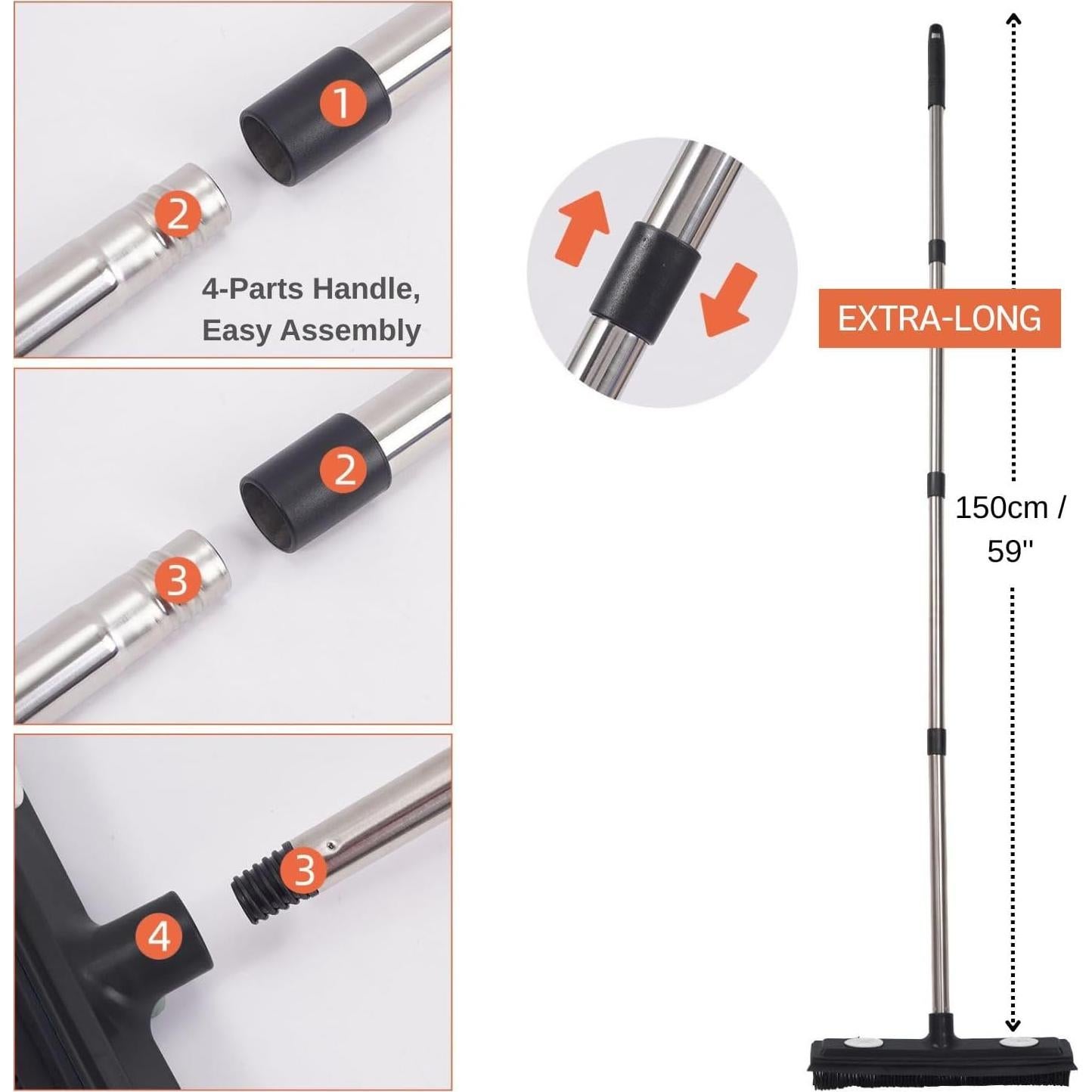 Escoba de goma Thamtu con limpiaparabrisas 2 en 1 para mascotas