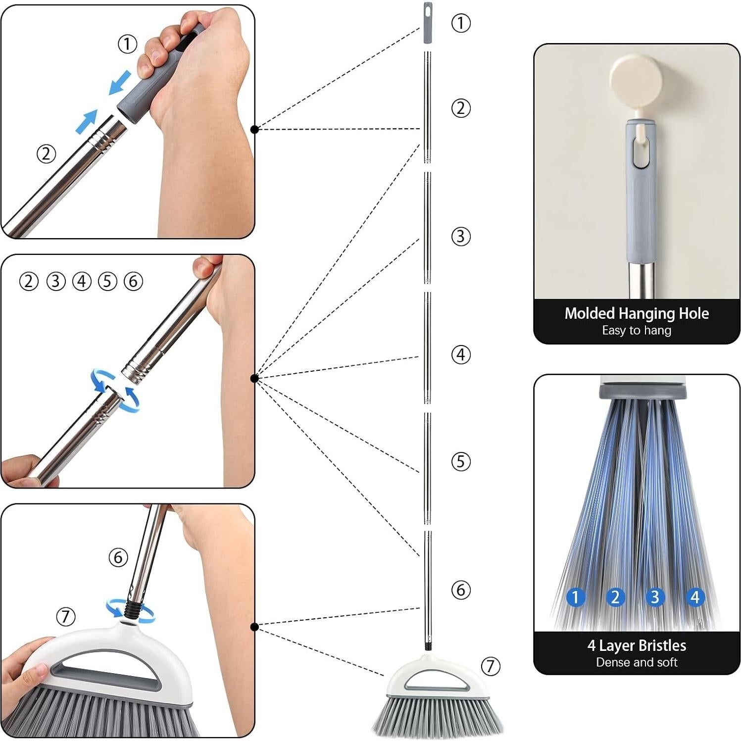 Escoba de Ángulo BAOYINGTE para Pisos Duro 149.86 cm