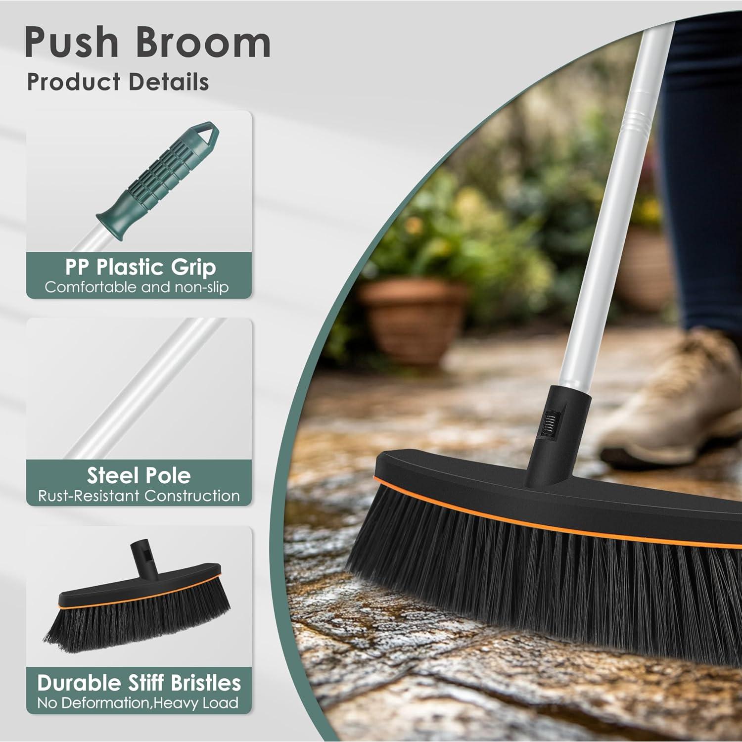 Escoba de Empuje ORIENTOOLS 15" para Exteriores con Mango 65"