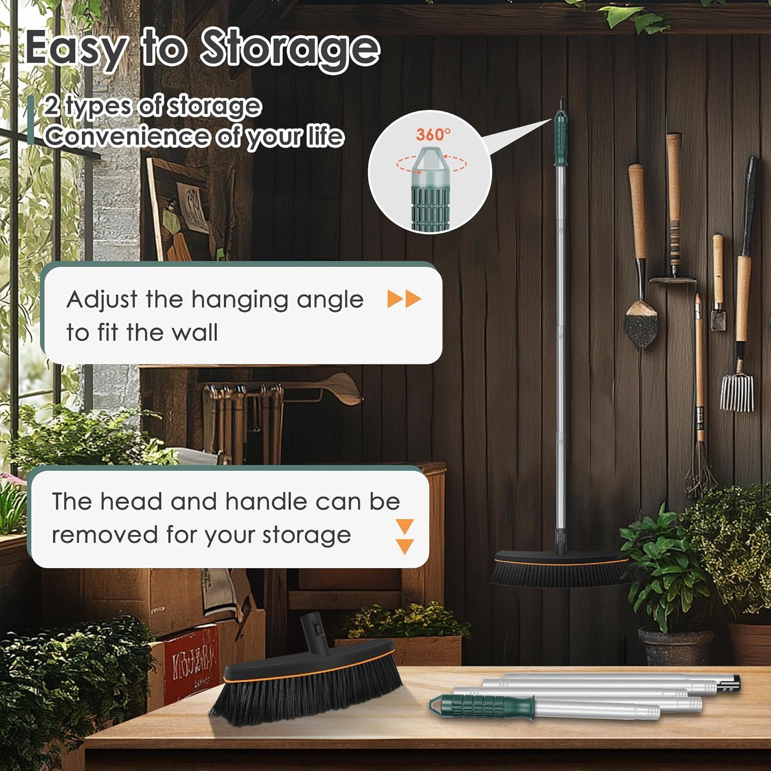 Escoba de Empuje ORIENTOOLS 15" para Exteriores con Mango 65"