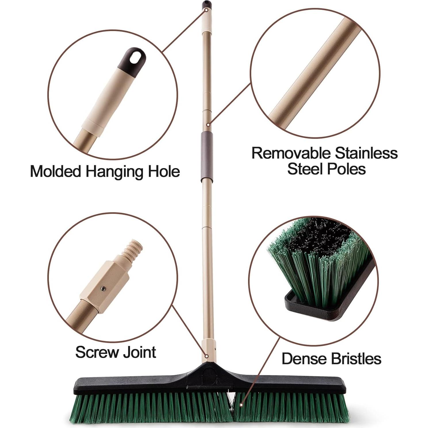 Escoba de Empuje Eyliden 61 cm Alta Resistencia Verde