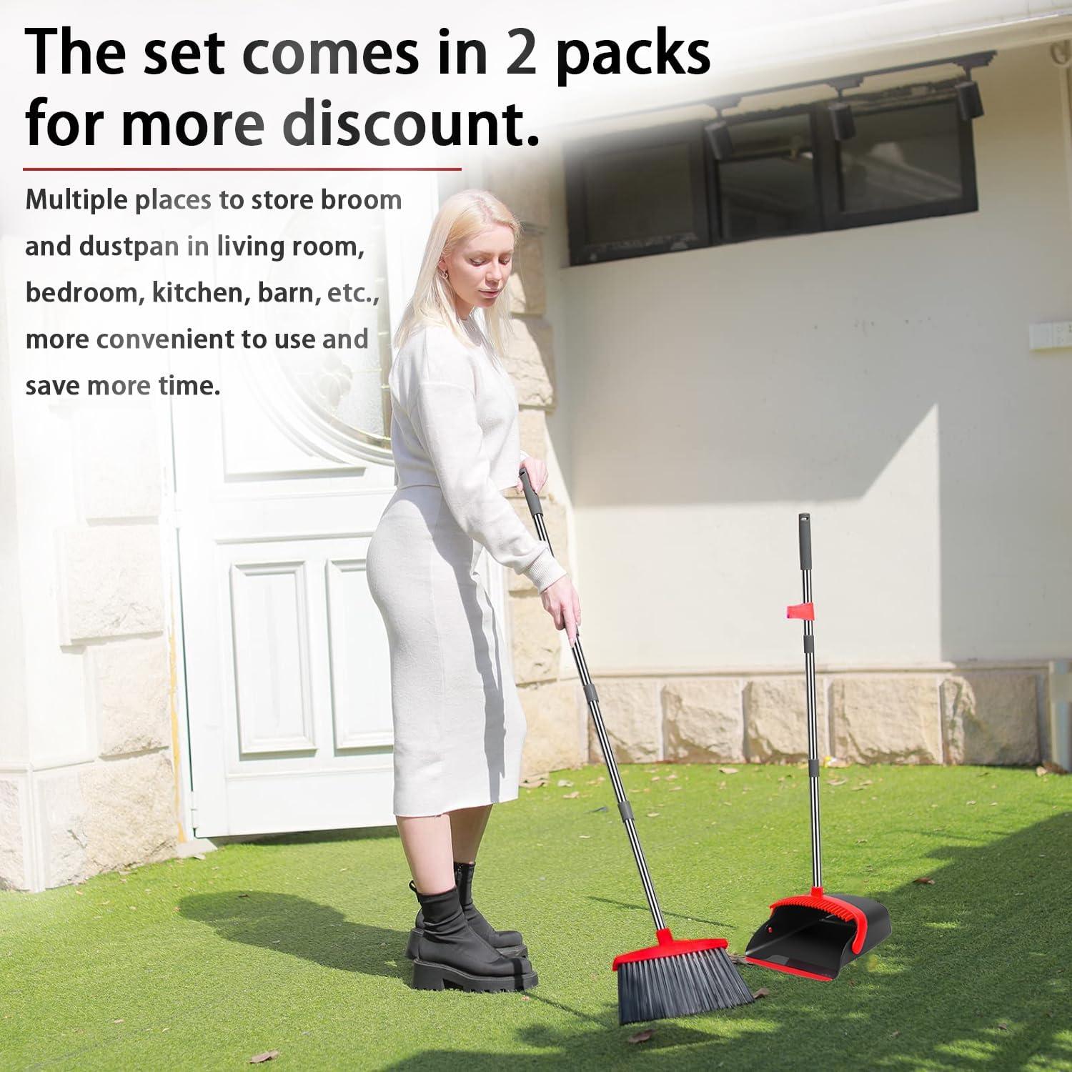 Escoba y Recogedor DJDTDTY con Mango Telescópico 2 Piezas