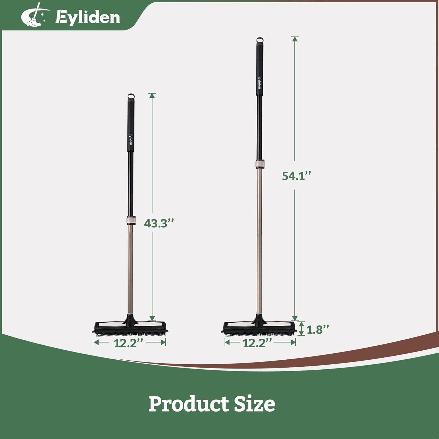 Rastrillo de Alfombra Eyliden 2 en 1 con Mango Telescópico 137 cm
