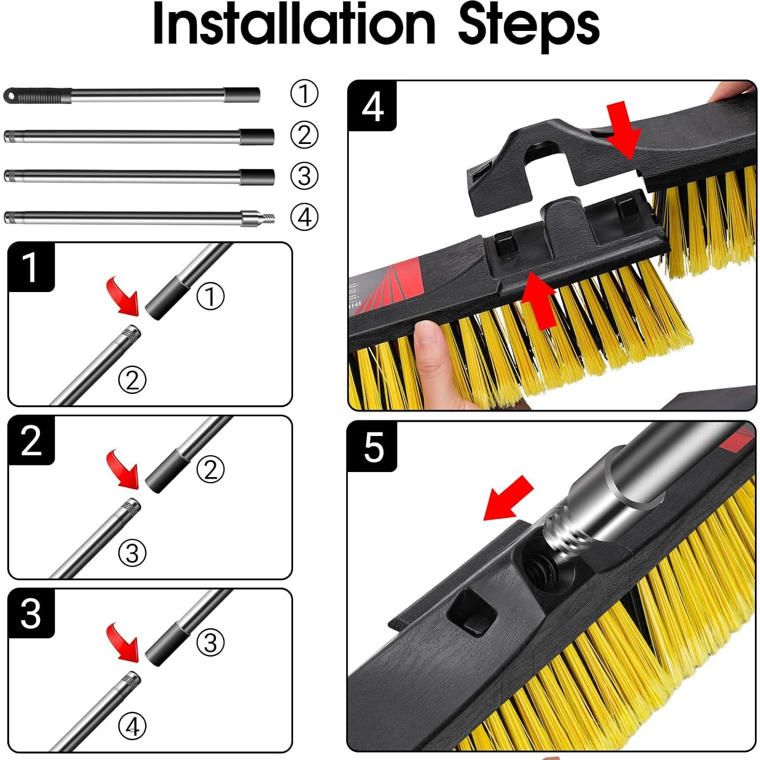 Escoba de Empuje Masthome 61 cm con Mango de 139.7 cm