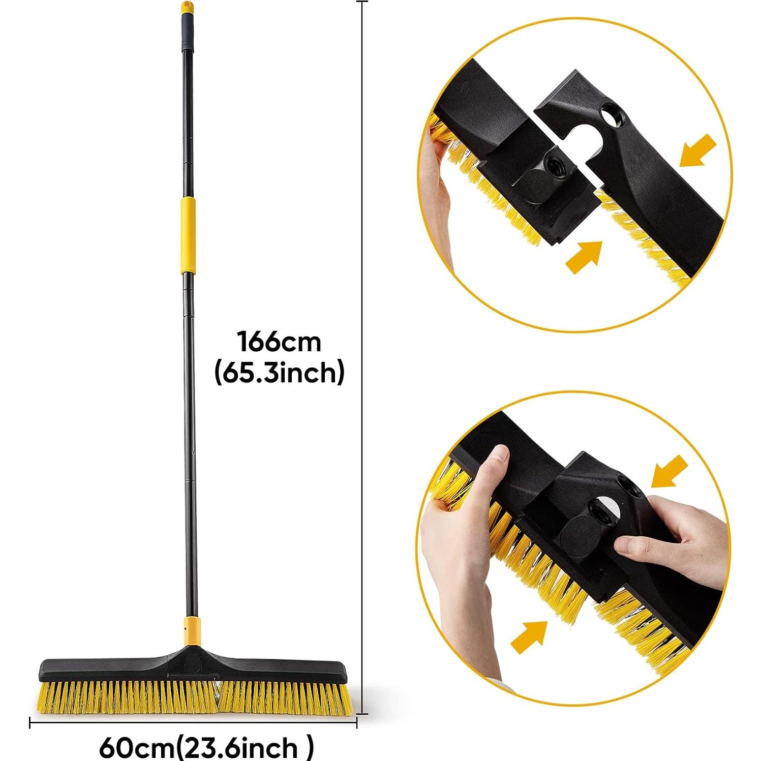 Escoba de Empuje Yocada 61 cm con Cerdas Rígidas - 2 Piezas