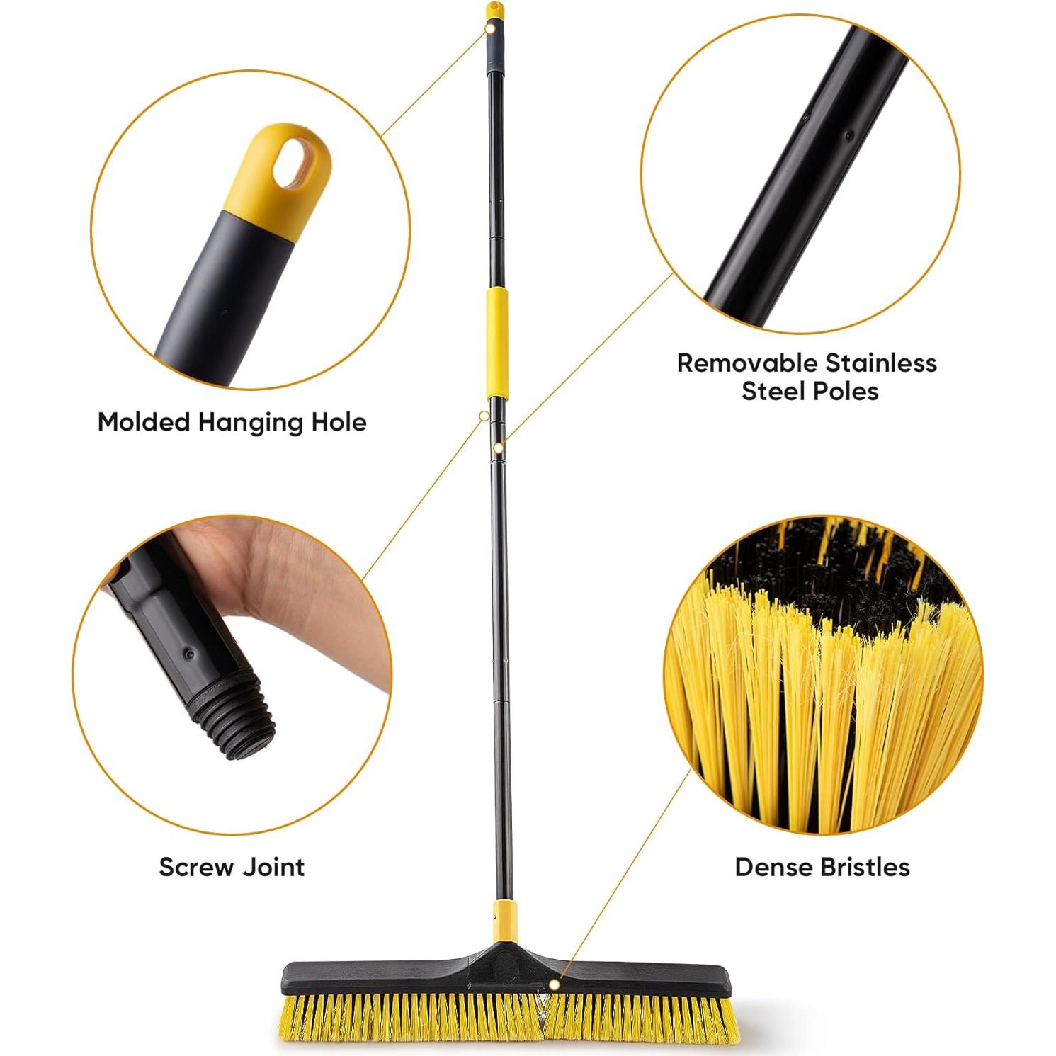 Escoba de Empuje Yocada 61 cm con Cerdas Rígidas - 2 Piezas