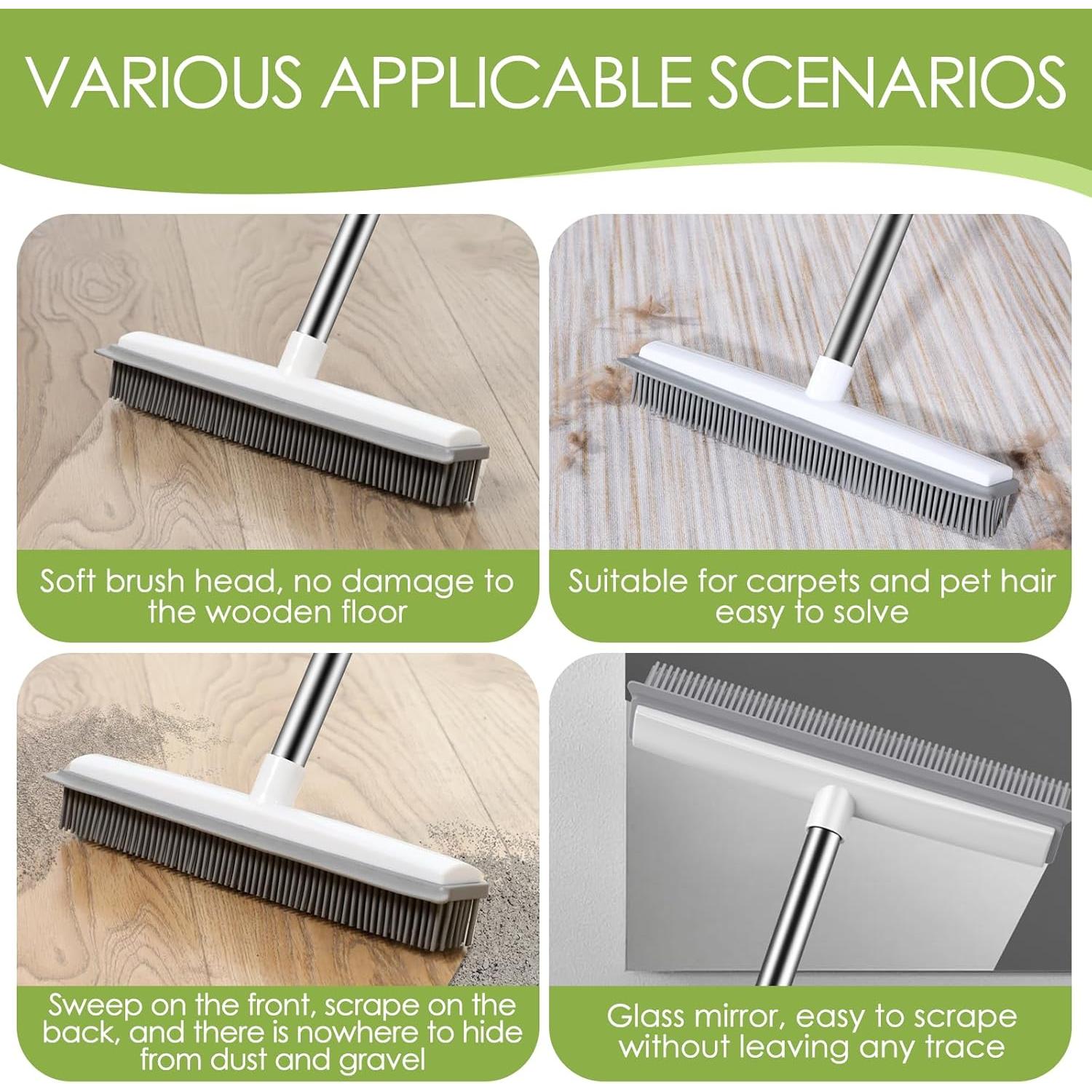 Escoba de Goma Broomwiz para Pelo de Mascota con Mango Ajustable