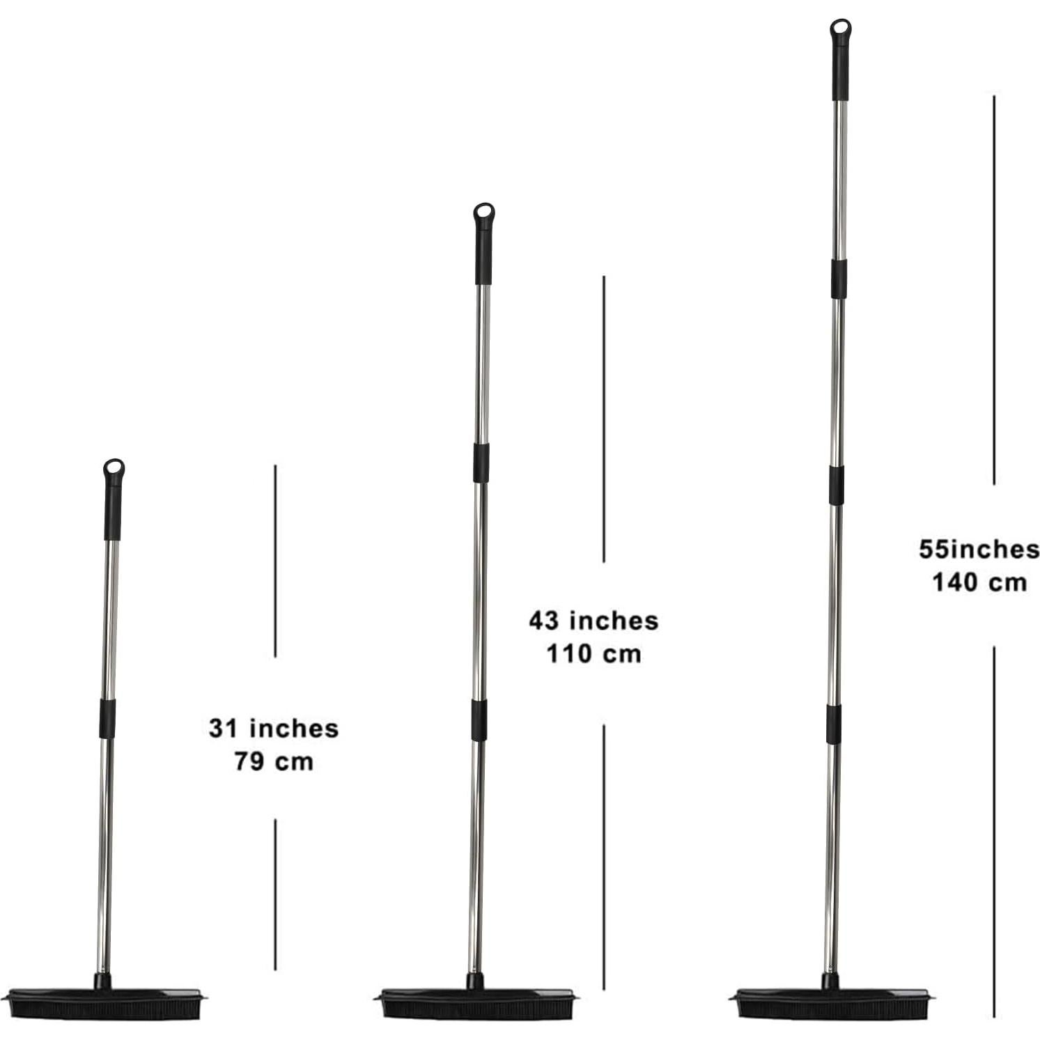 Escoba de goma GLOYY para pelo de mascotas, ajustable 30-140 cm