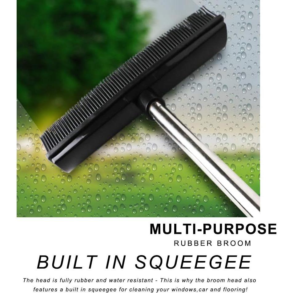 Escoba de goma GLOYY para pelo de mascotas, ajustable 30-140 cm