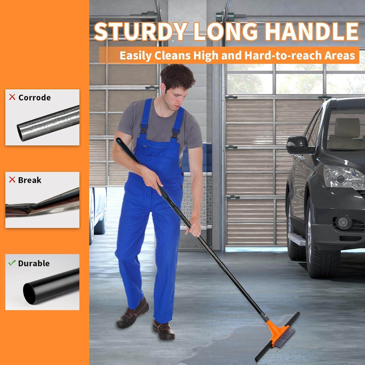 Raspador de Piso de Goma SOBONNE 40.64 cm con Mango de 157.48 cm