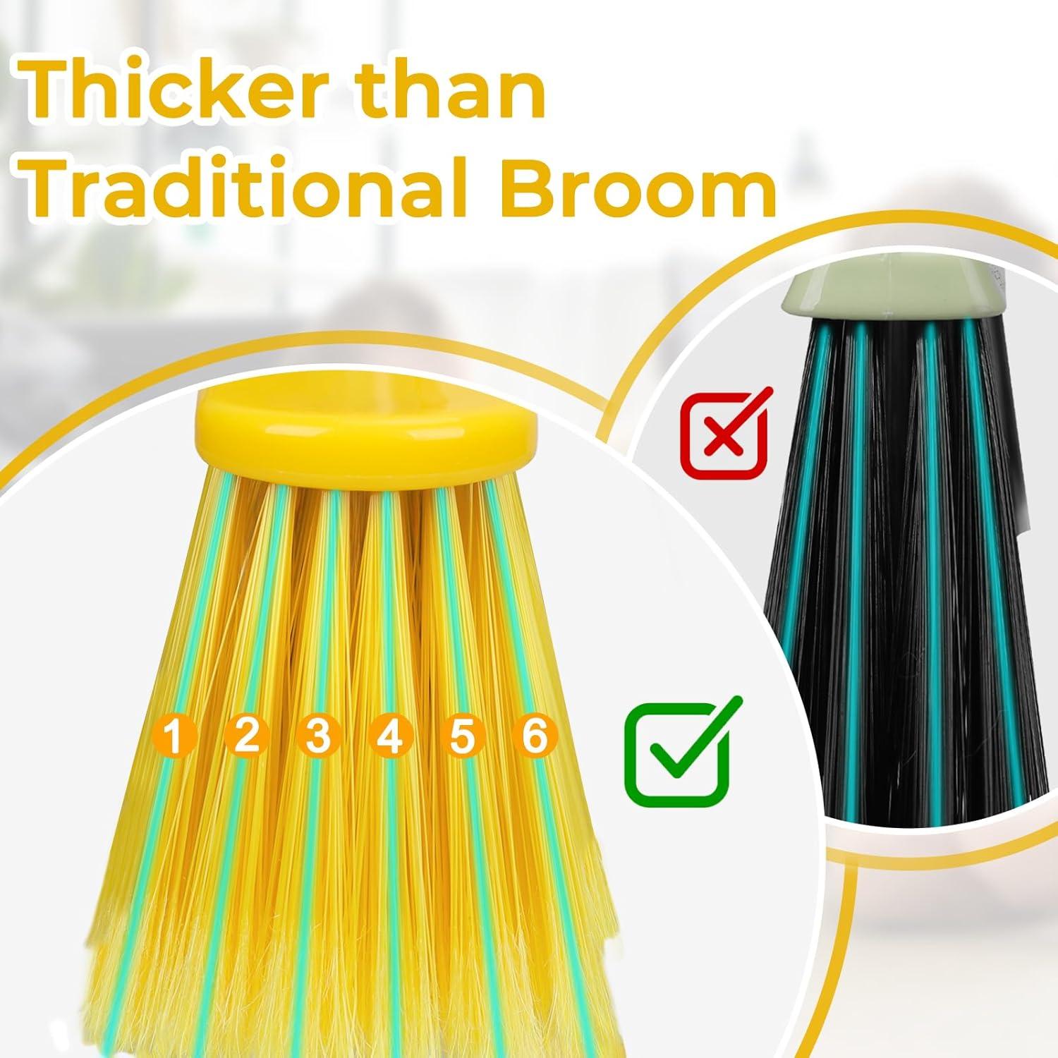 Escoba de Piso TreeLen 140 cm Cerdas Suaves Amarillo