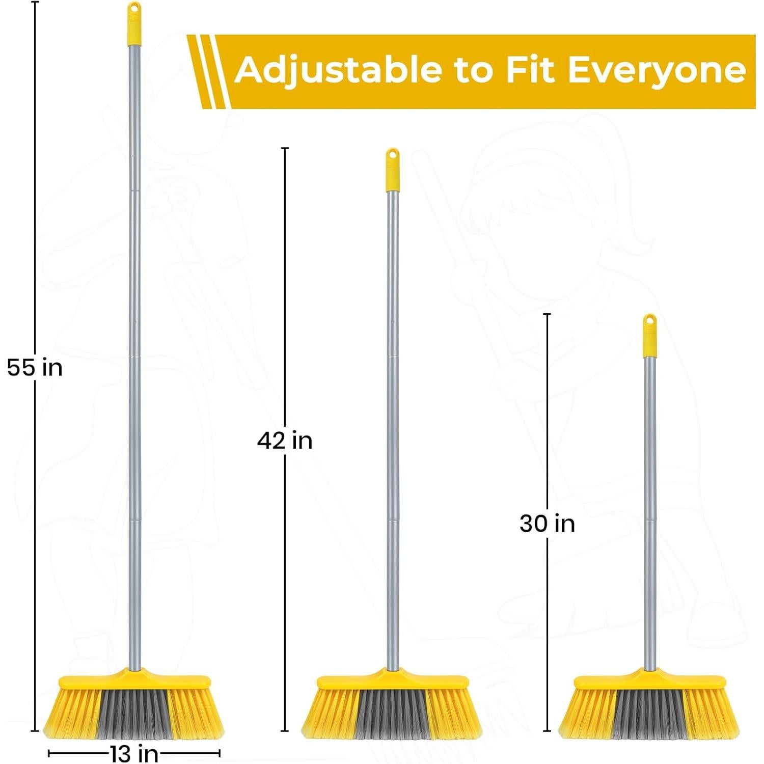 Escoba de Piso TreeLen 140 cm Cerdas Suaves Amarillo
