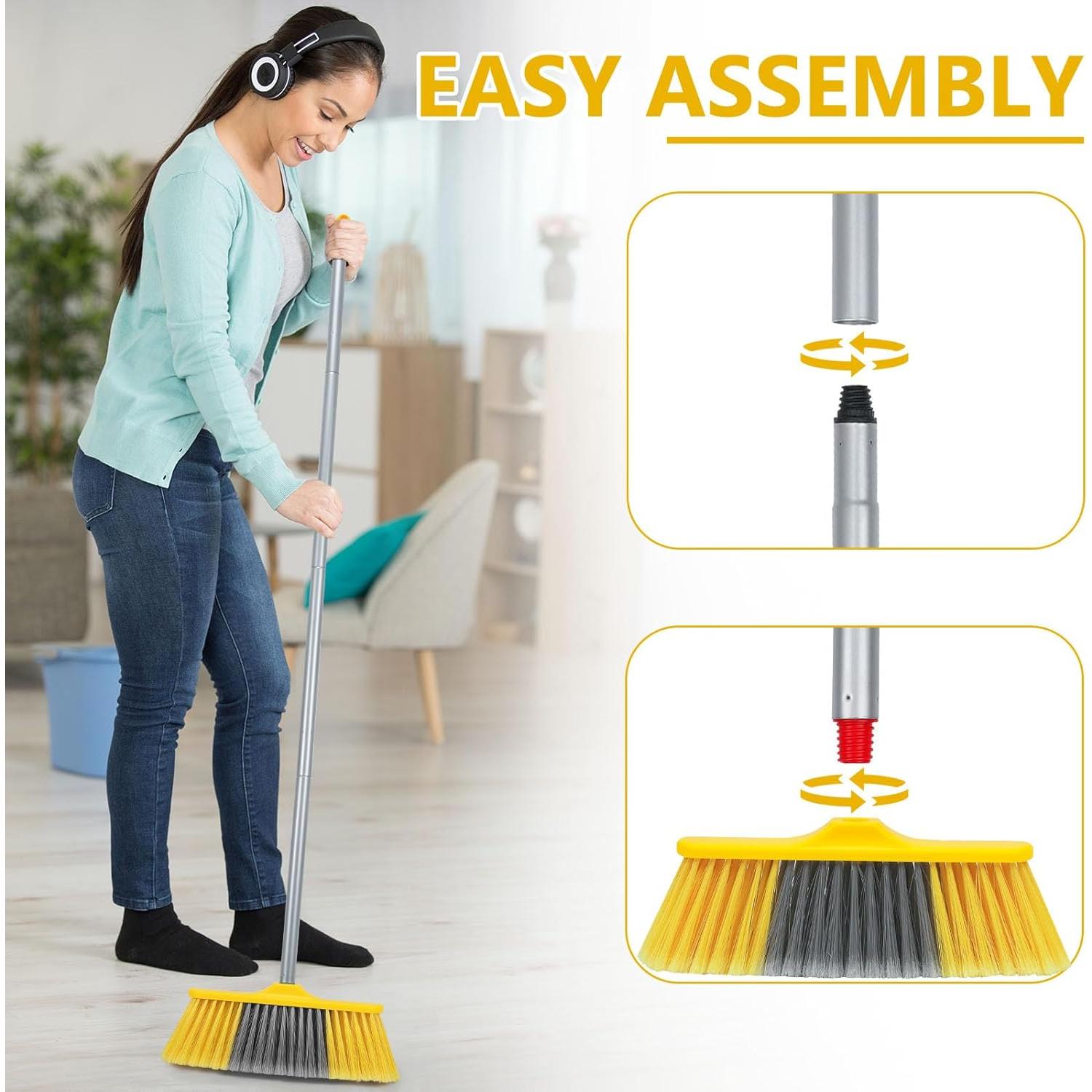 Escoba de Piso TreeLen 140 cm Cerdas Suaves Amarillo