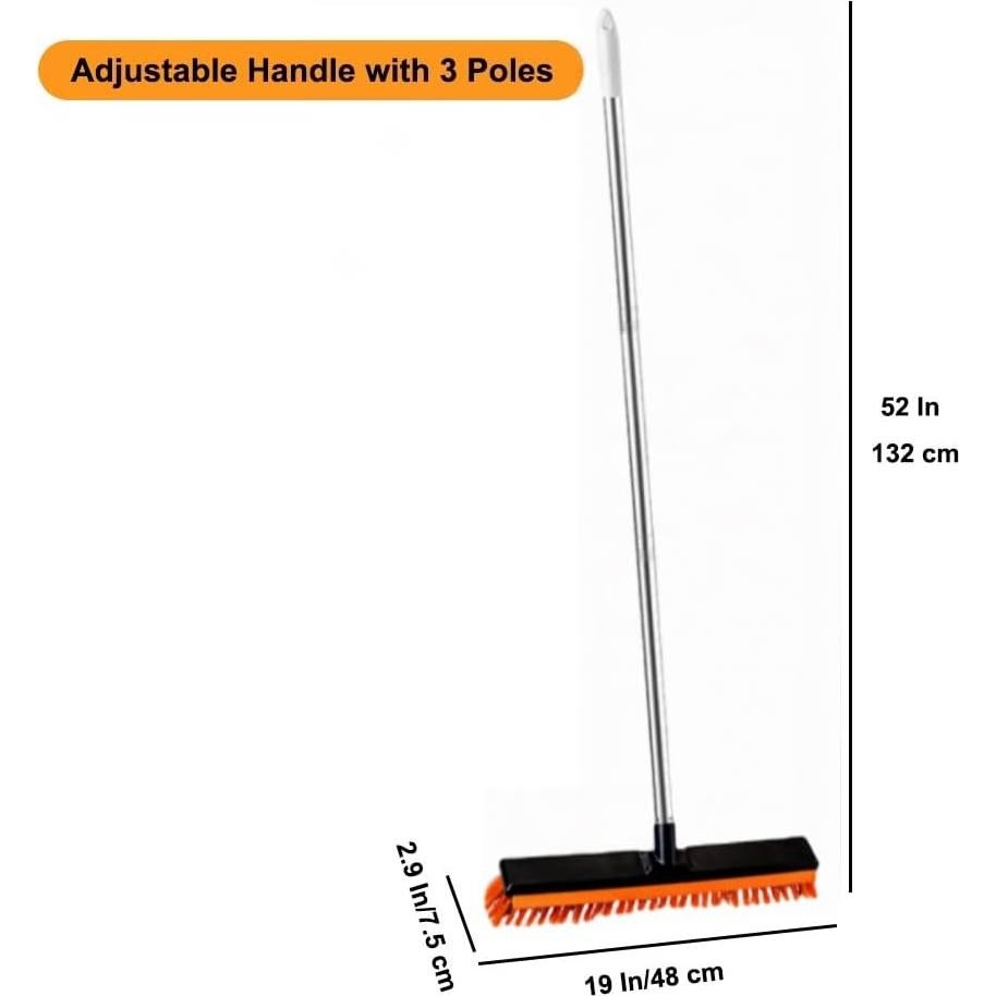 Escoba Exterior Genérico 48cm con Mango de 132cm y Raspador