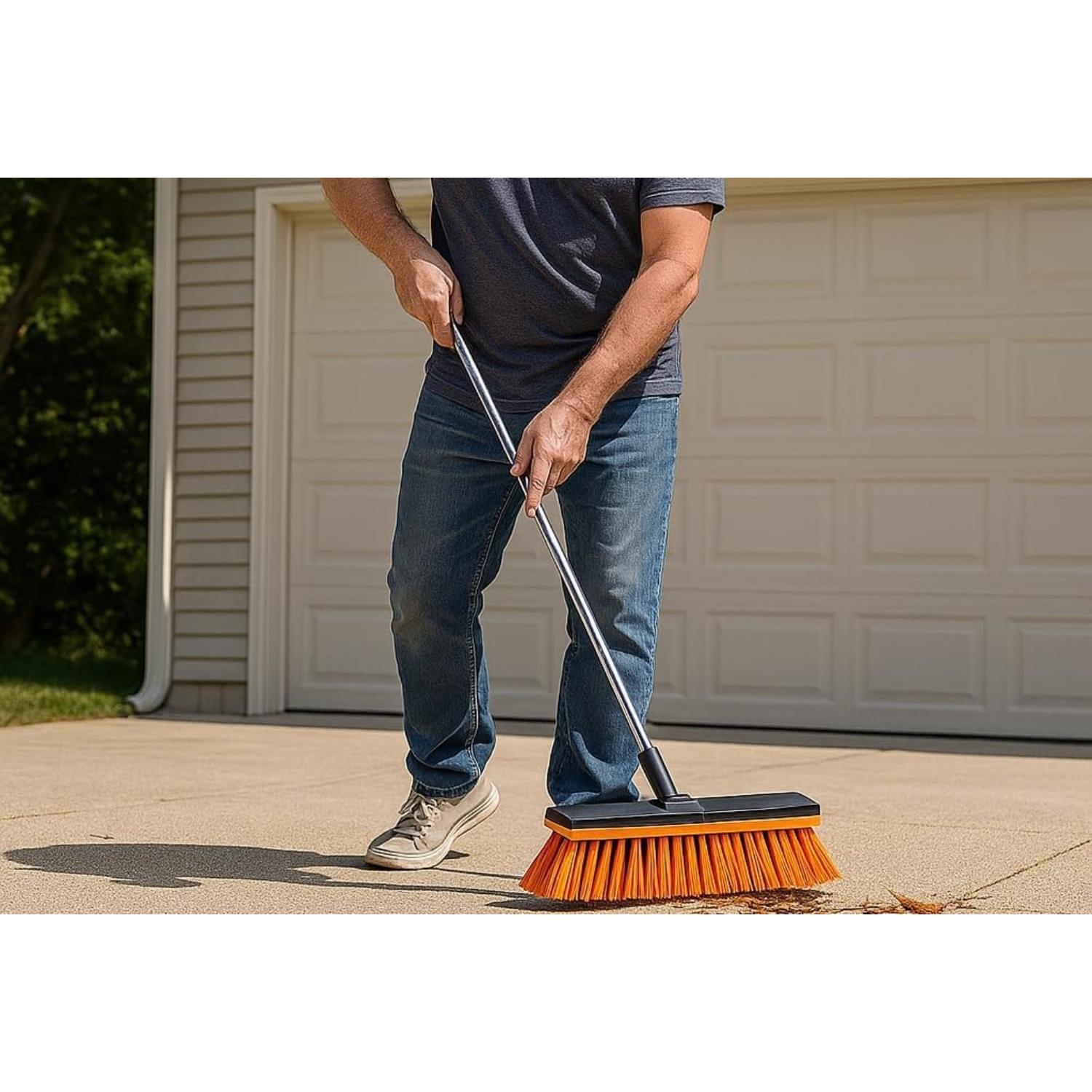Escoba Exterior Genérico 48cm con Mango de 132cm y Raspador